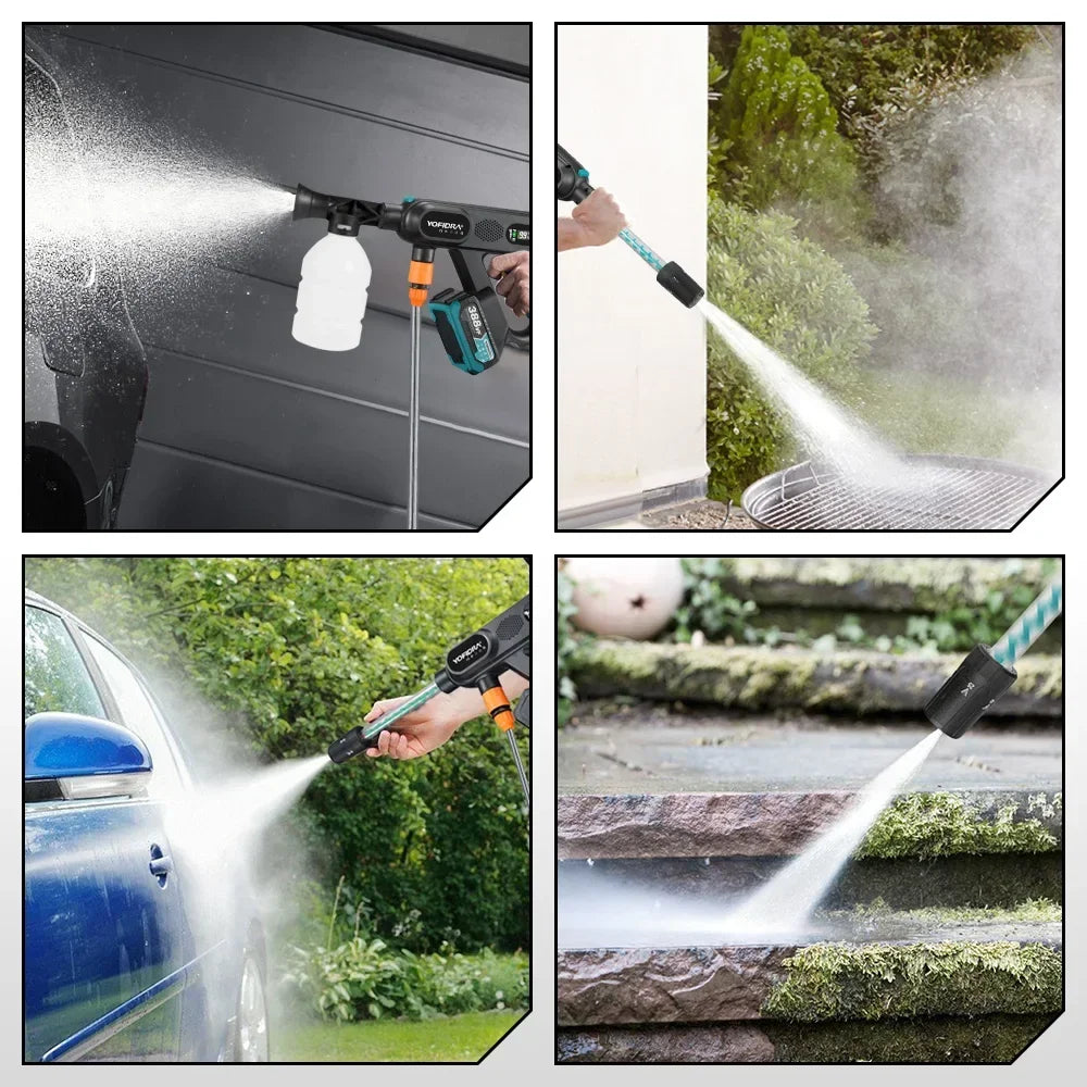 Hogedrukreiniger - Hogedrukspuit - Hogedruk Auto-Wasser - met Accu - 220Bar - Brushless Motor - Draadloze - 3 Snelheden - 5-in-1 Nozzle - 2 Batterij