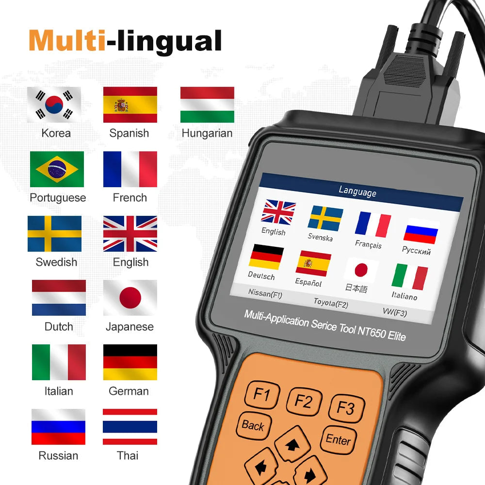 OBD2 Diagnose Scanner – Auto Diagnose Tool – Foutcode Lezer – Auto Scanner – Draadloos – Reset Motor En ABS – Levenslange Updates