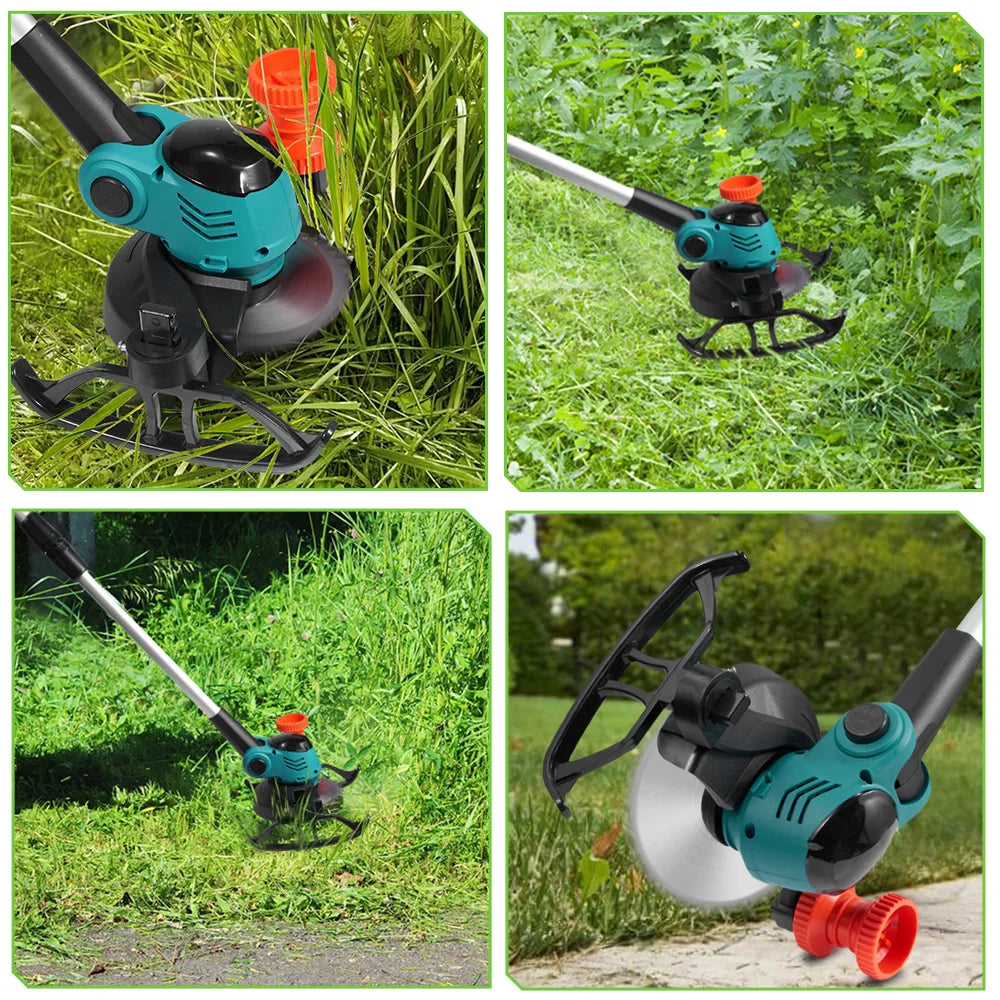 Handmaaier - Grasmaaier - Grastrimmer - Grasschaar - Grasmachine - 3000W - 6-Inch - Elektrische/Accu - Grastrimmer met 90° Verstelbare Kop – Tuingereedschap voor Precisiewerk - 21V/18V Compatibel - Inclusief 2x Accu - QUORE