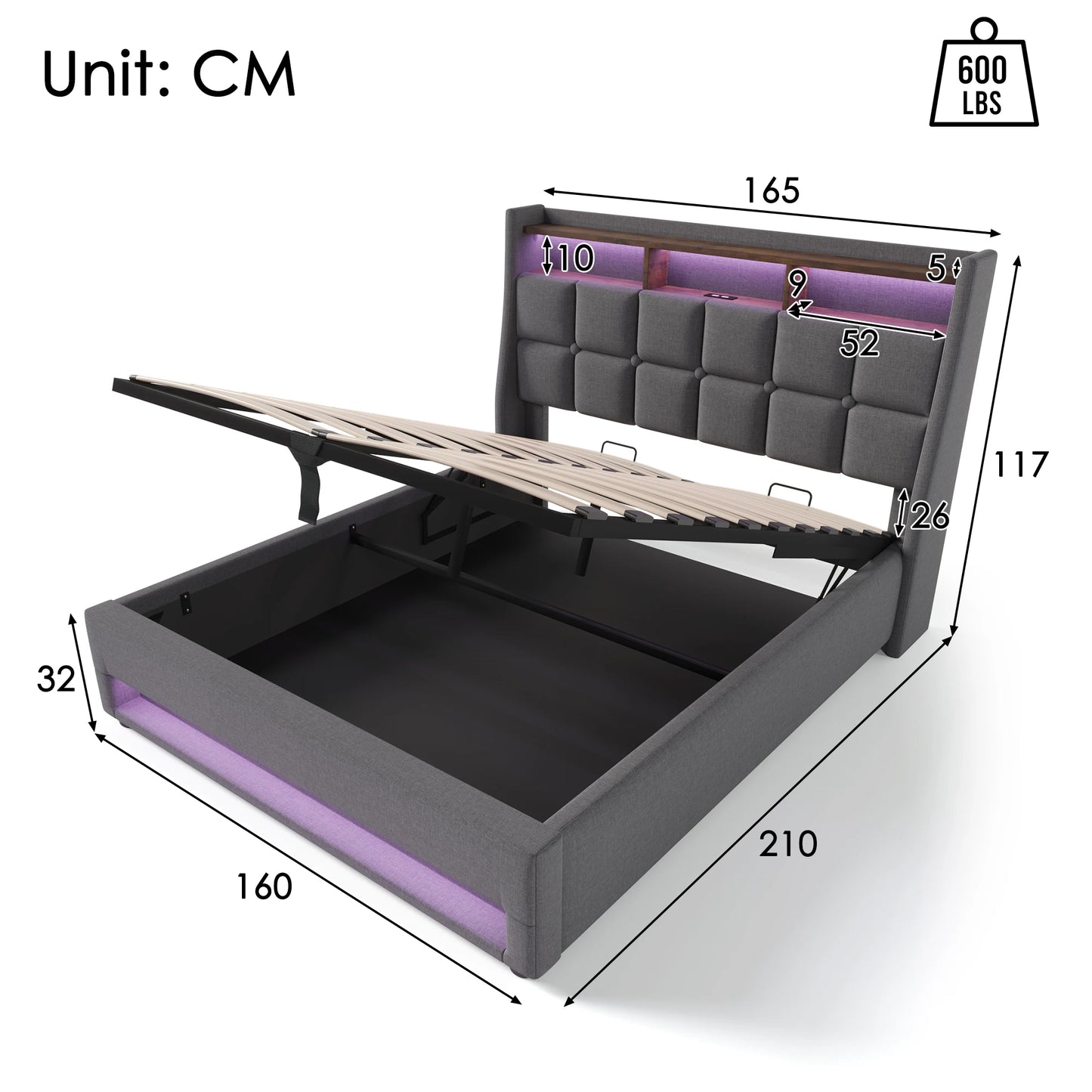 Halfhoog bed – Halfhoogslaper – Kinderbed – Hoogslaper met bureau – Kindermeubel – Met bureau en opbergruimte – Veilig met reling – Inclusief stofopbergboxen – Exclusief matras – 90x200 cm – Wit met grijze accenten
