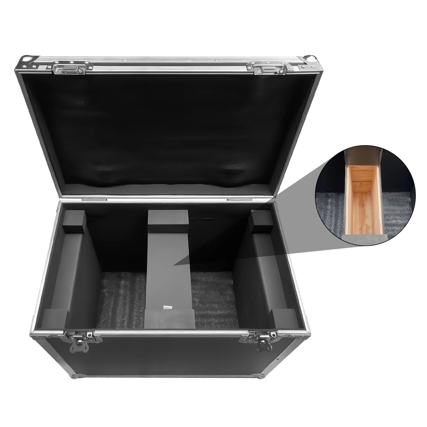 Flightcase 230W Beam Moving Head Licht – Flycase – Transportkoffer – Lichtkoffer – Beschermcase – 69x40x56 cm – Schokbestendig EVA Foam – Zwenkwieltjes Met Rem - QUORE