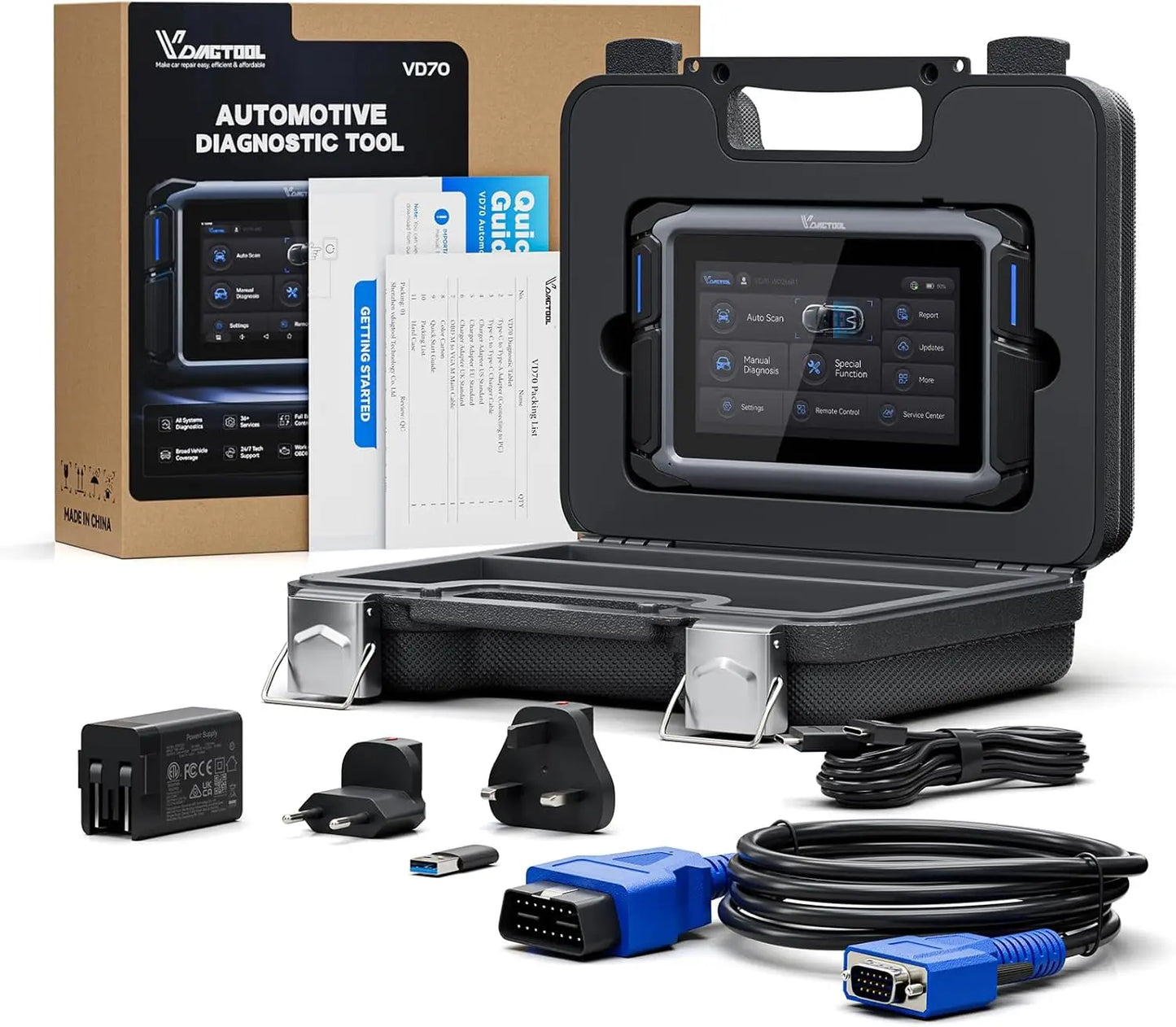 OBD2 Scanner – Auto Diagnose Tool – Voertuig Scanner – ECU Programmer – Key Programmer – 7 Inch Touchscreen – 39+ Onderhoudsdiensten & ECU-Codering