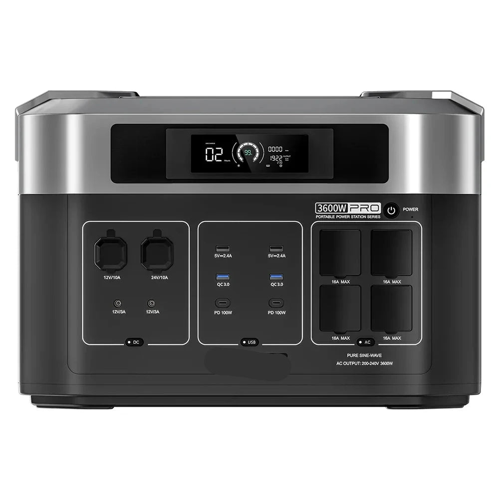 Draagbare Powerstation – Mobiele Energie – Noodstroom – Camping Accu – 3600W Output – Uitbreidbare 16kWh Batterij