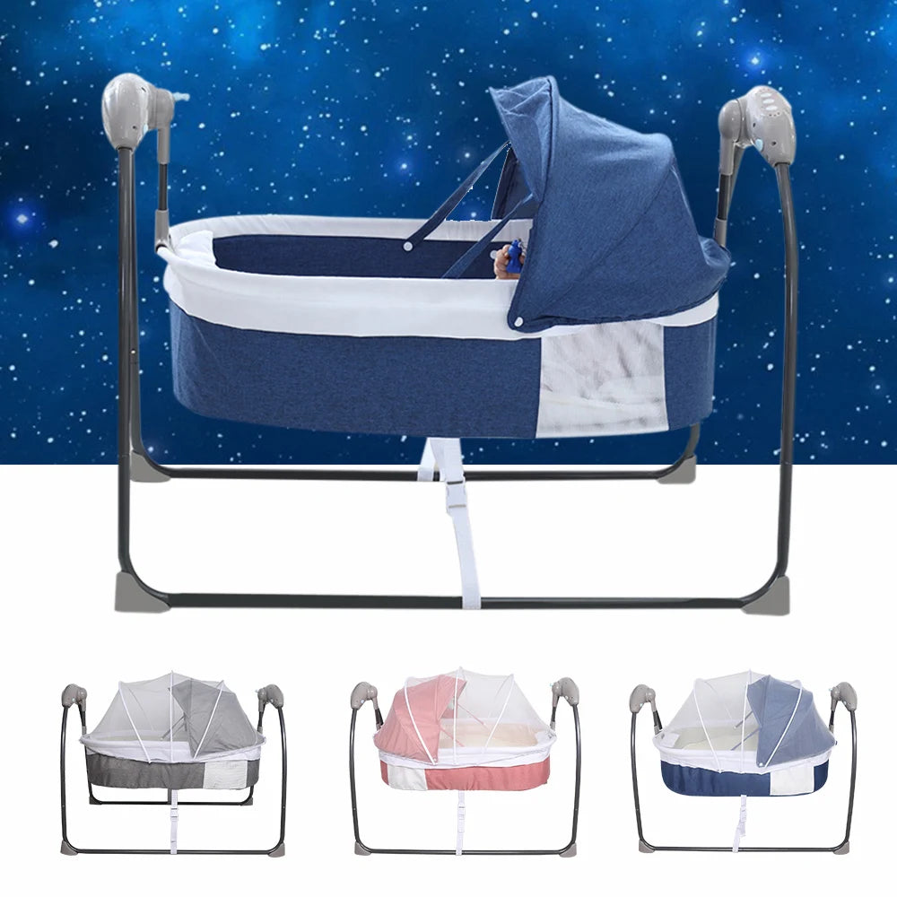 Babybed - Babywieg - Schommelbed baby - Co sleeper - Tot 18kg - 3 Snelheden - Blauw