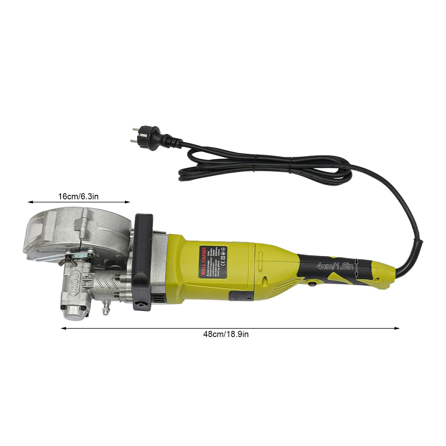 Muurfrees - Muurfrees Sleufmachine - Betonfrees - Betonsnijder - Elektrisch - Cirkelzaag - 4000W - Waterkoeling - In Diepte - en Breedte Instelbaar - Groeffrees - Voor Muur & Wand