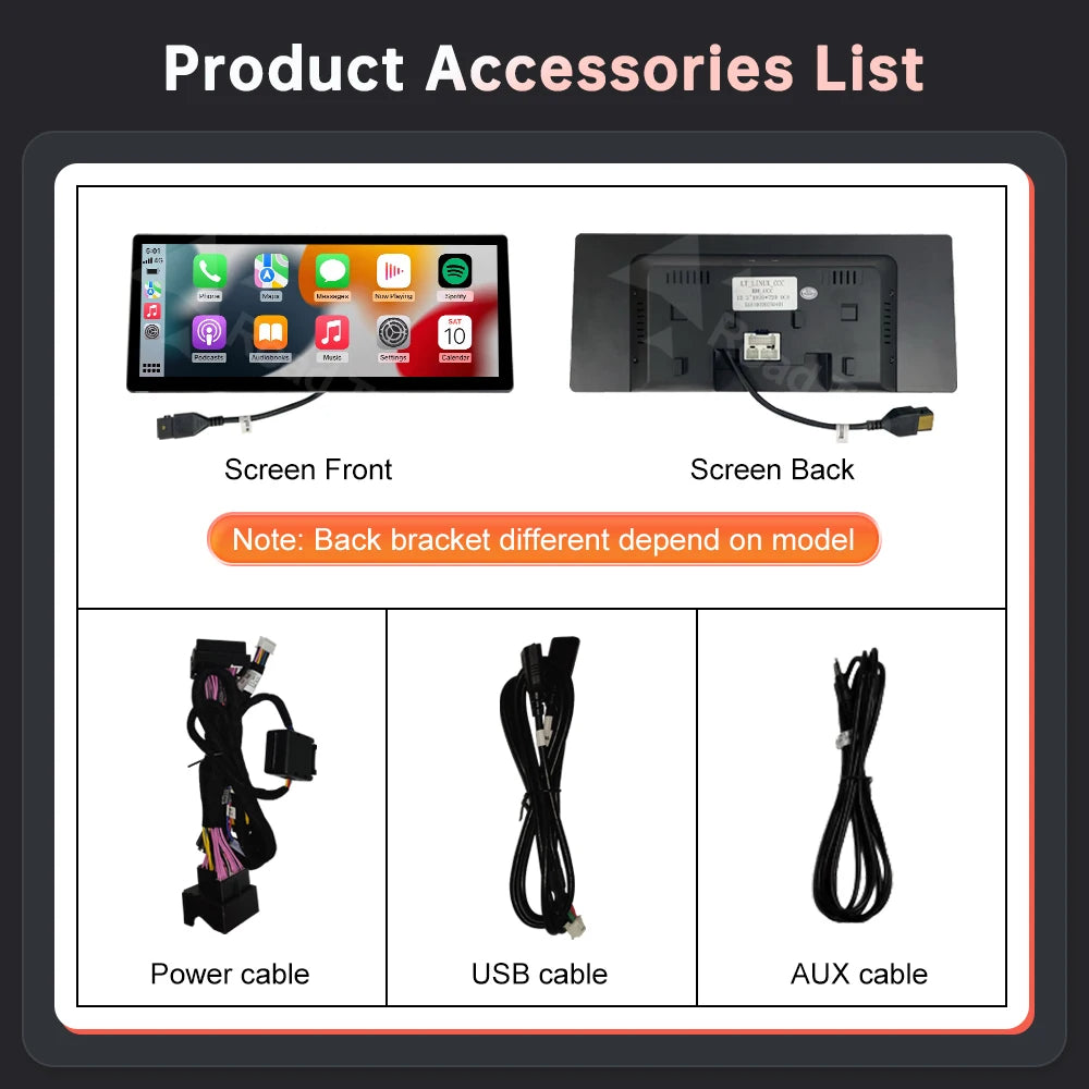 12,3 Inch Ultra-Dun Multimedia Display – Auto Scherm – Navigatie Scherm – Touchscreen Interface – Multimedia Paneel – Draadloos CarPlay – Android Auto Ondersteuning