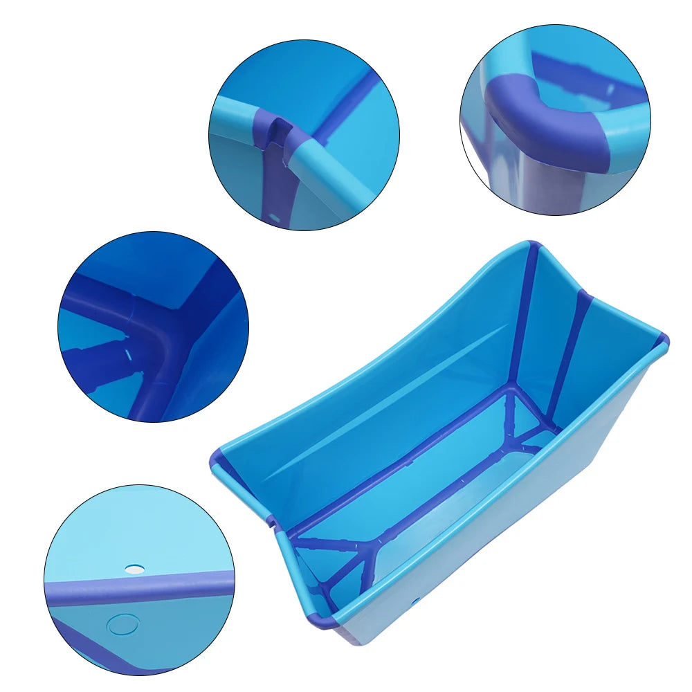Badkuip - Mobiele Spa - Badvat - Opvouwbare - Draagbare - voor Kinderen - Kunststof - Extra Grote - 87 x 46 x 56.5 cm - Blauw