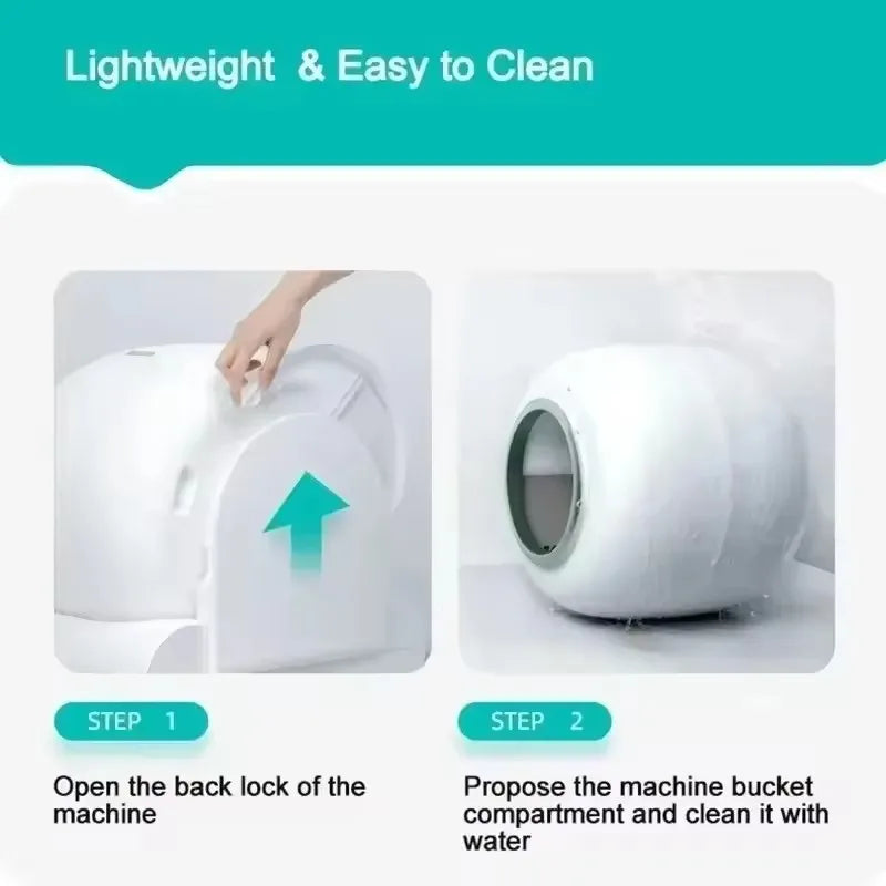 Automatische Kattenbak - Kattenbakvulling - Kattentoilet - met Zelfreinigende Functie - App Controle - 65l Smart Cat Wc - Deodorizati Afneembare - 48 x 53 x 50 cm - Wit