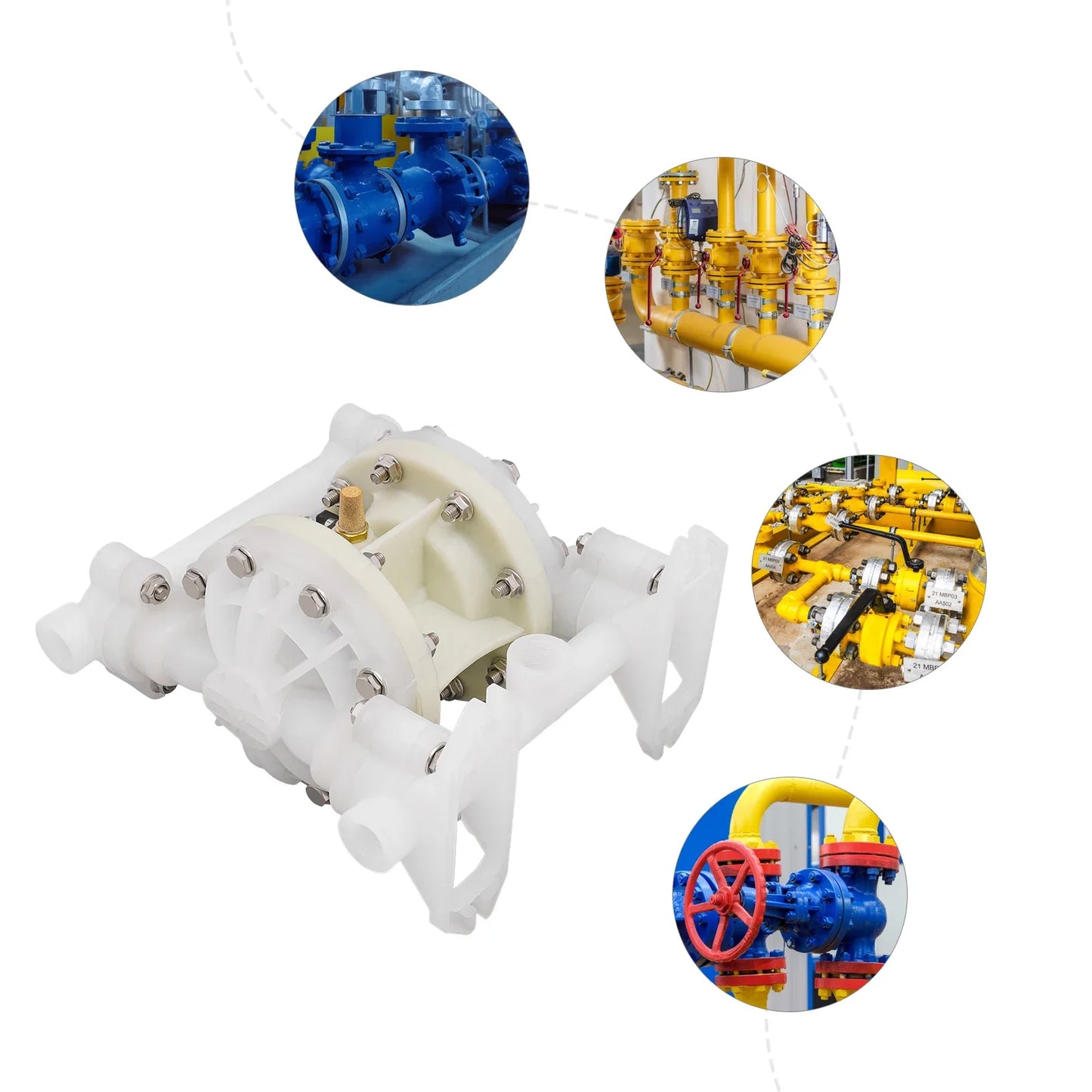 Diaphragm Pomp – Luchtpomp – Vloeistoffenpomp – Slangpomp – Overdrukpomp – 2 Ton Per Uur – Geluidsarm – Corrosiebestendig