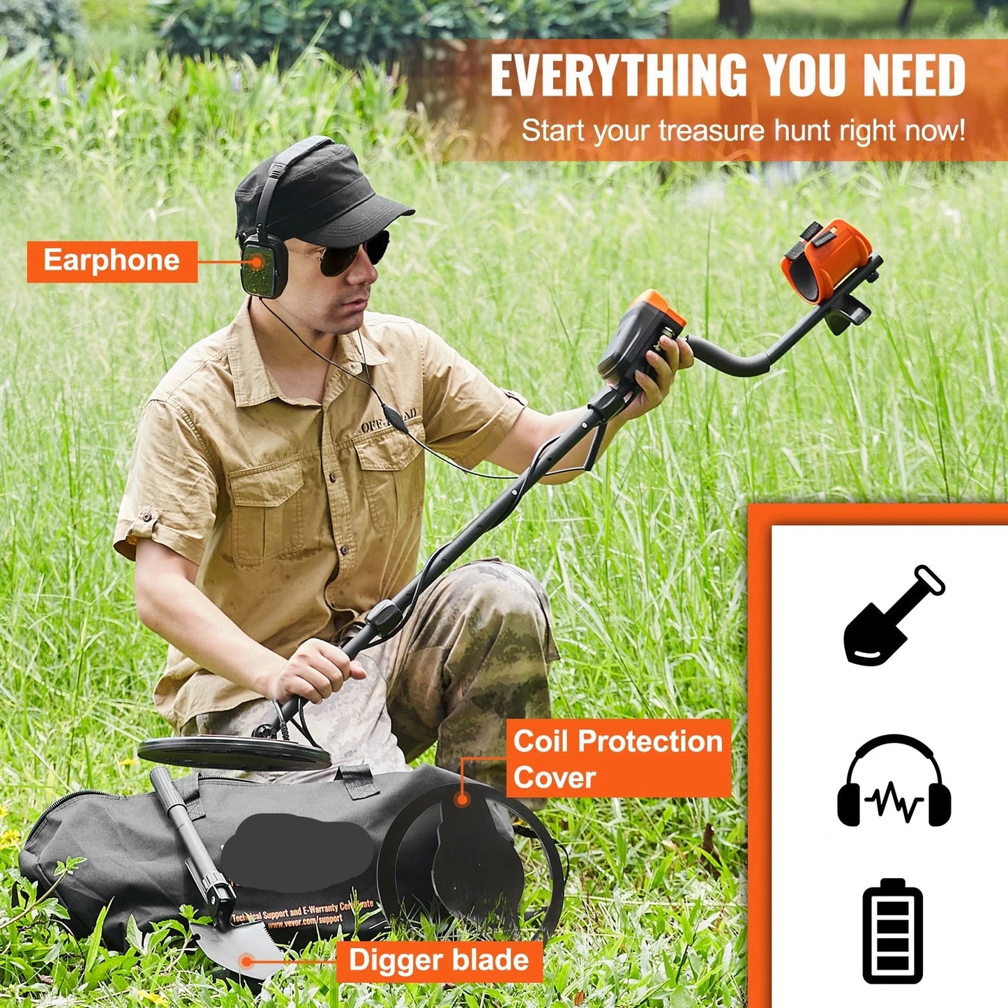 Metaaldetector - Professionele Metaaldetector - Onder Water Metaaldetector - Metaalzoekapparaat - LCD Display - IP68 Waterdichte Spoel - 7 Modi - Verstelbare Steel - 156A - Inclusief Accessoires