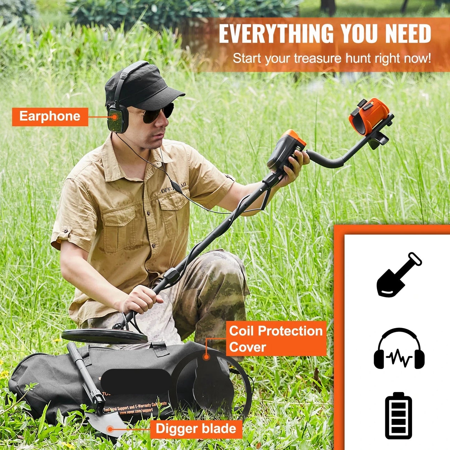 Metaaldetector - Professionele Metaaldetector - Onder Water Metaaldetector - Metaalzoekapparaat - 7 Modi - LCD Display - IP68 Waterdichte Spoel - Verstelbare Steel - 181A - Inclusief Accessoires