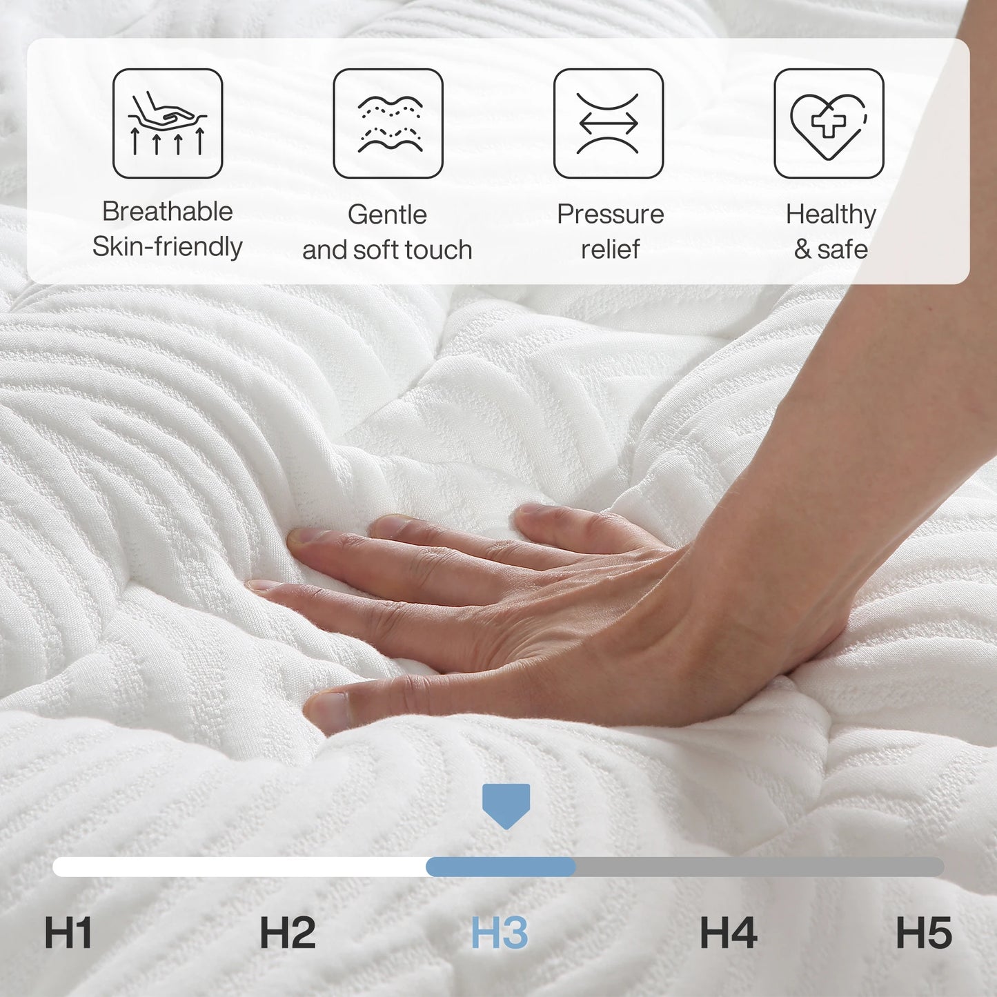 Orthopedisch Pocketveringmatras – Matras – Bedmatras – Slaapmatras – Foam Matras – 160x200 cm – 25 cm Dikte – 7-Zones Ondersteuning – Medium Stevigheid H3