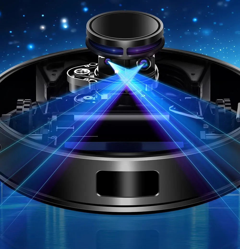 Lidar Robotstofzuiger - Dweilrobot - Vaccum Cleaner - Robot Vacuum - 3200mAh Batterij - 6500Pa Krachtige Zuigkracht - Zelflegende Stofbak – Multi-floor Mapping - Wit