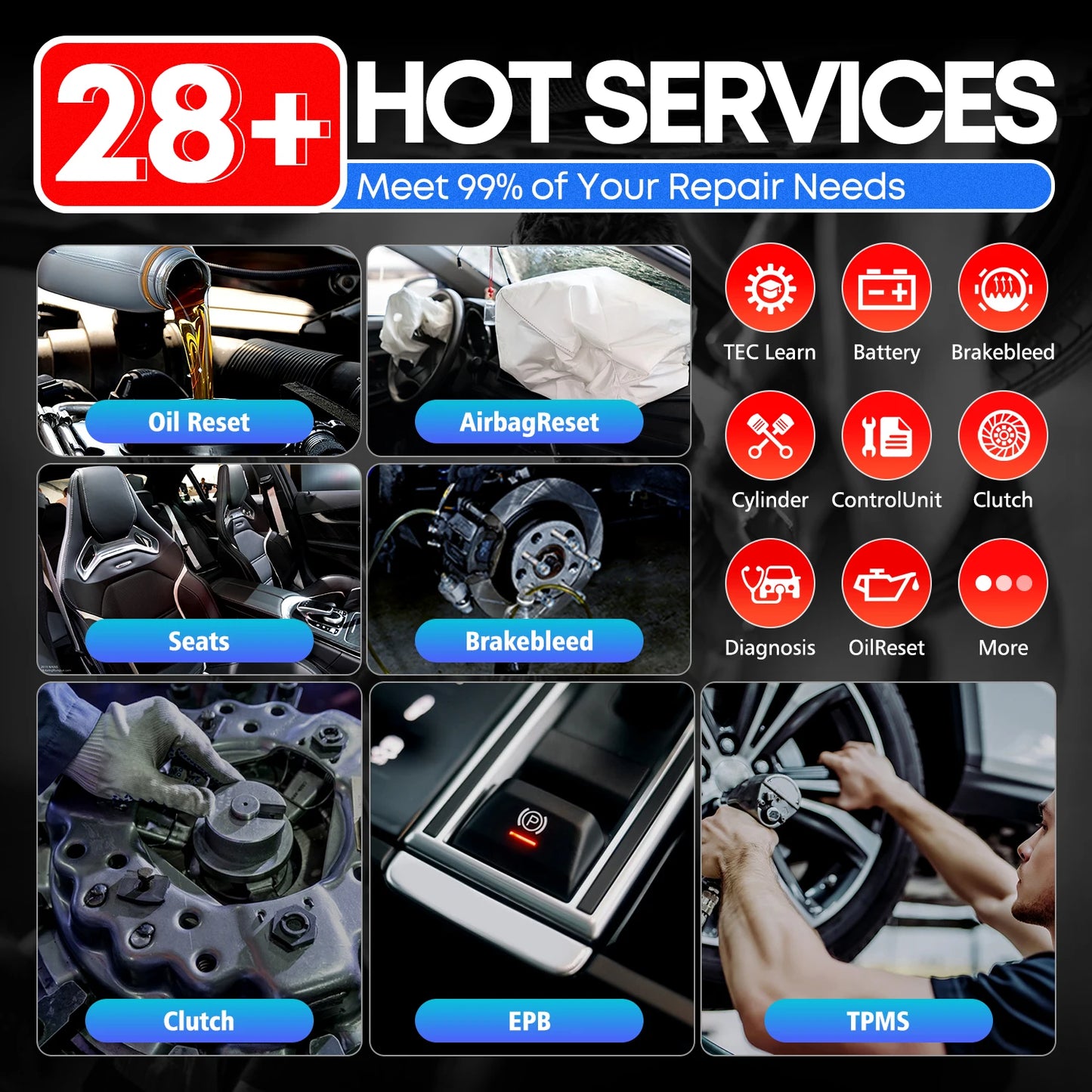 Auto Diagnosetool – OBD2 Scanner – Diagnoseapparaat – Diagnosetester – 7 Inch Touchscreen – Bi-directionele Functies