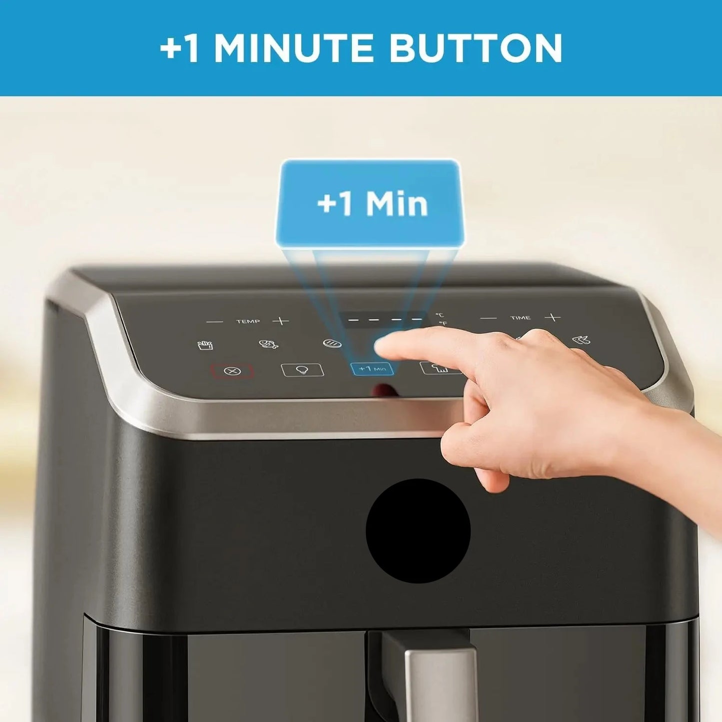 Digitale Airfryer - PFAS vrij - Groot 7 Liter - Heteluchtfriteuse - Zwart - Digital screen - 7 Voorinstellingen - Inclusief in hoogte verstelbaar Grillrack - 90% minder olie - HeatXpress-technologie
