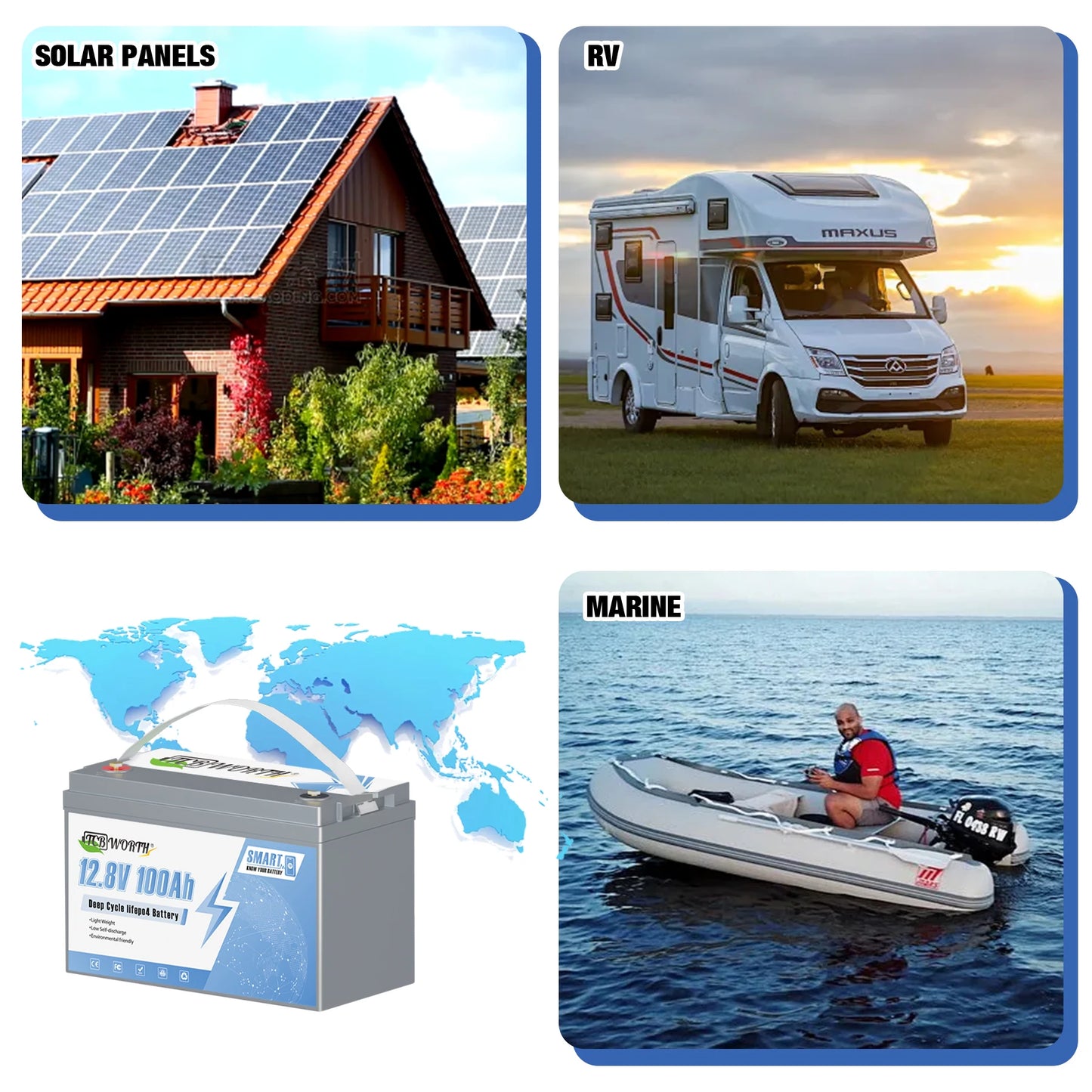 12V 100Ah LiFePO4 Lithium Accu – Lithium Batterij – Bootaccu – Trollingmotor Accu – Zonne-energie Accu – Bluetooth Monitoring – Lage Temperatuur Afslag