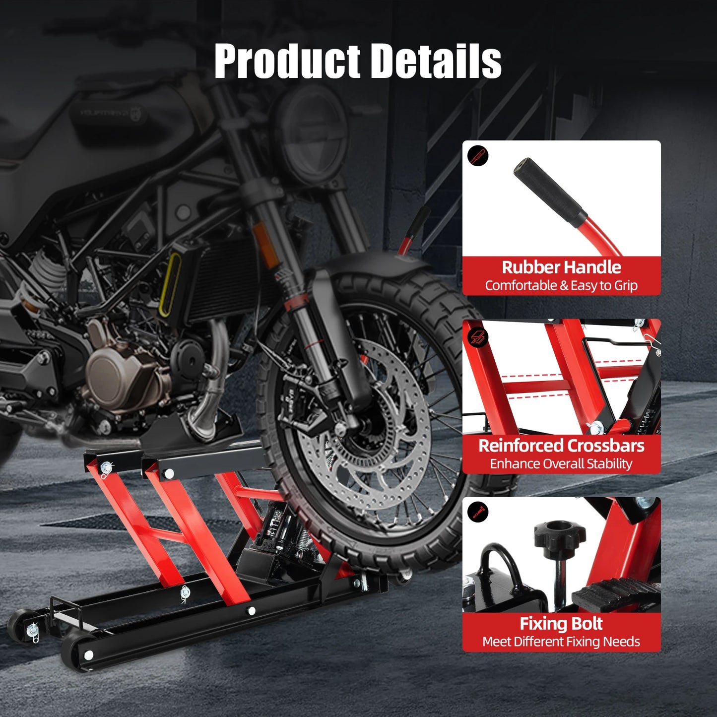 Motorlift – Motorhefboom – Motor Tillift – Motorhefwagen – Hydraulische Motorlift – Verstelbaar Tot 37 Cm – Draagkracht 680 Kg - QUORE