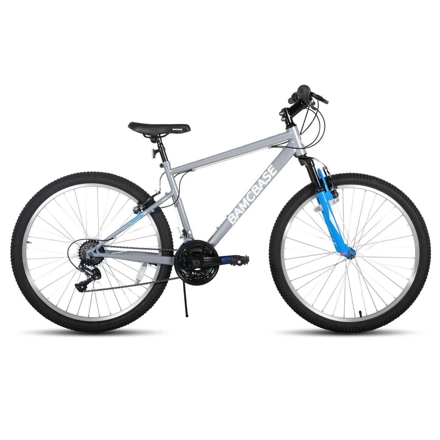 HILAND 26 27 Inch Mountain Bike, Mens Womens MTB with 18 Speeds, High-Tensile Steel Frame, V Brake, Hardtail Bicycle for Adults
