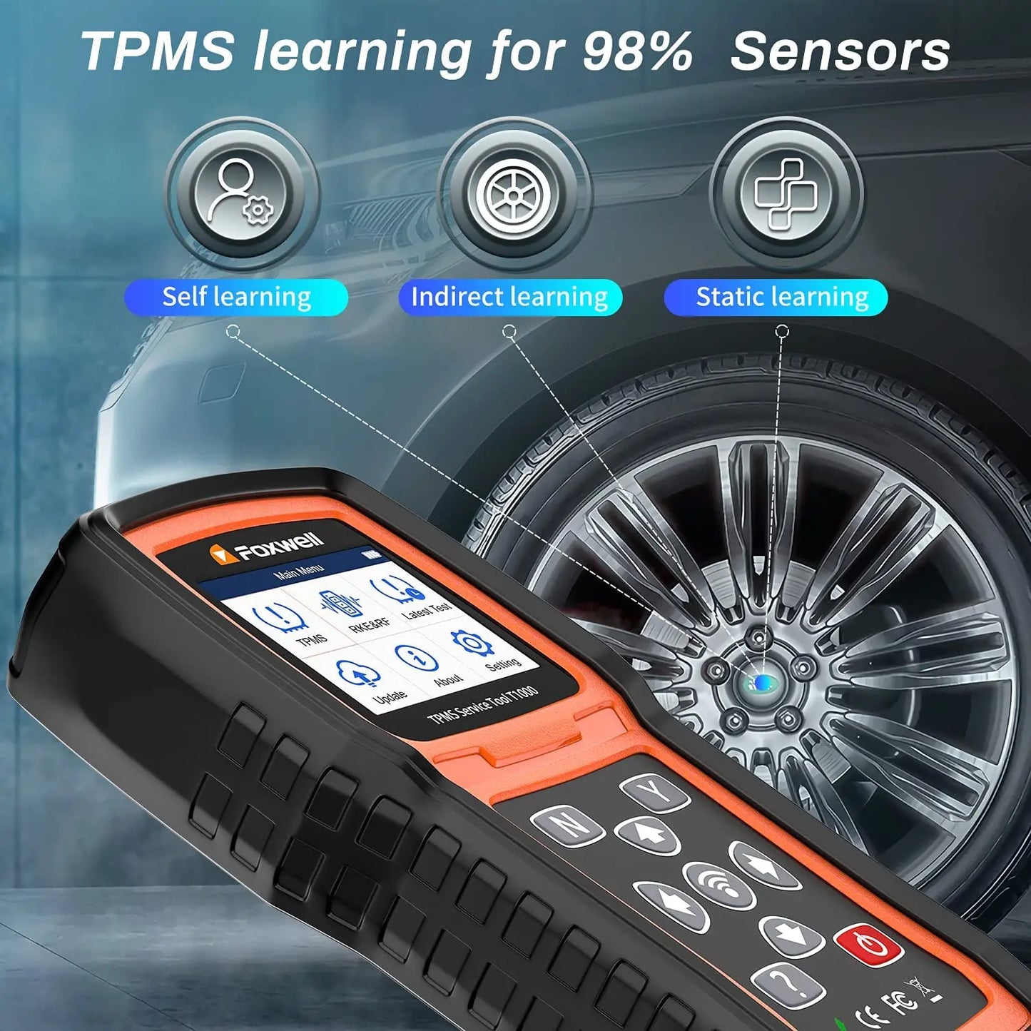 TPMS Scanner – Bandencontrole – Bandenspanning Meter – Sensor Tester – Key Fob Tester – Bluetooth Connectie – Meertalige Interface
