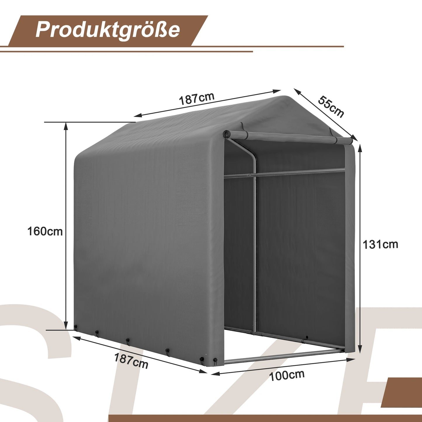 Berging Garage – Fietsenberging – Tuinkast – Opbergbox – Opbergruimte – Verzinkt Stalen Frame – Waterdichte Nylon Hoes