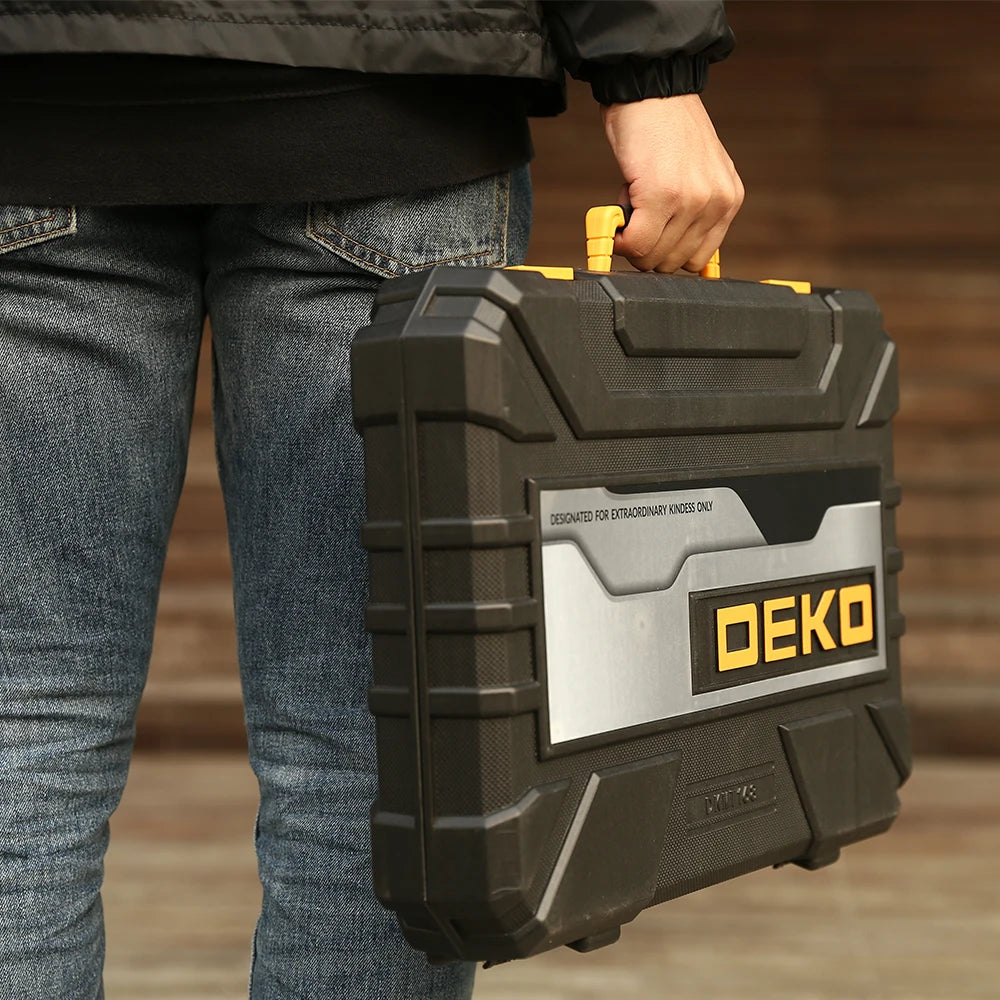 Deko - Gereedschapskoffer - Basisgereedschapset - 100-delig - Gereedschap - Gereedschapsset - Gemengde gereedschapsset - Voor auto Home Depot en kist - DIY algemene huishoudelijke handgereedschapsset - Geel