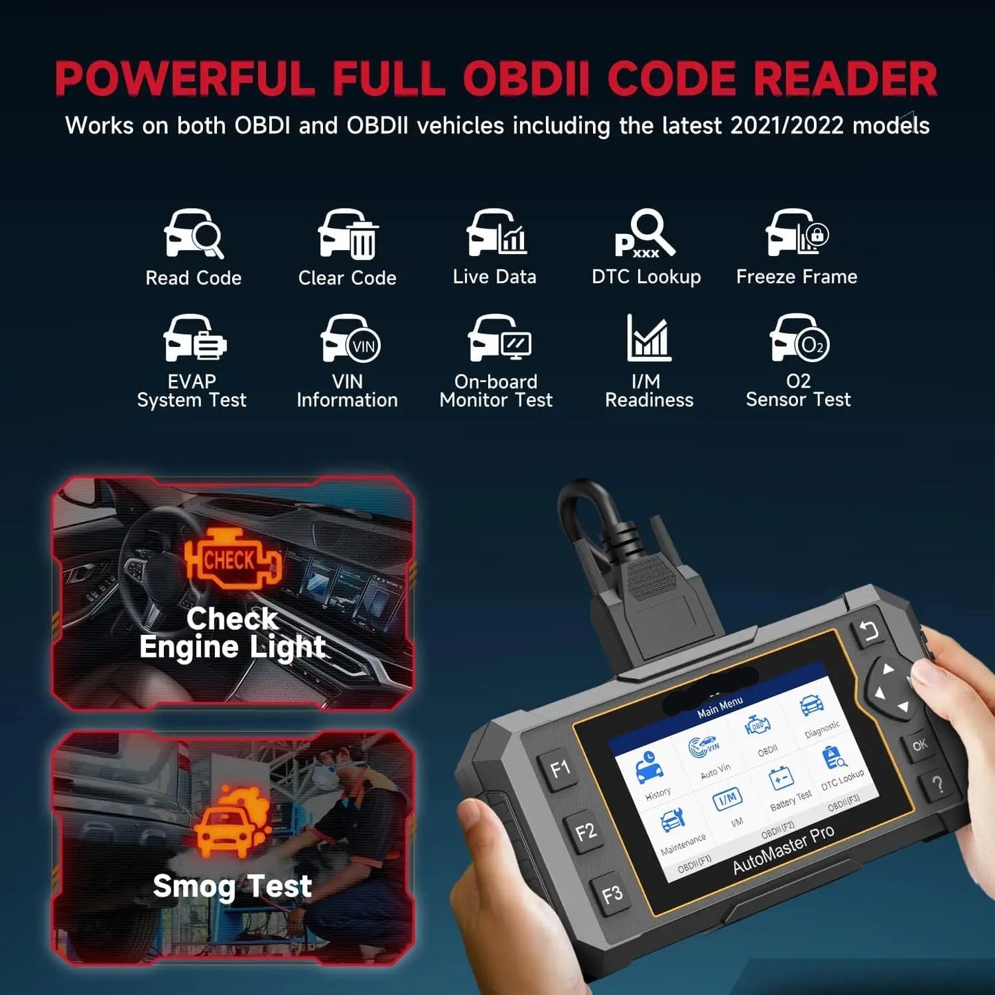 OBD2 Diagnose Scanner – Auto Diagnoseapparaat – Foutcode Lezer – Autodiagnose Tool – 4,3 Inch Kleurenscherm – 5 Service Resets