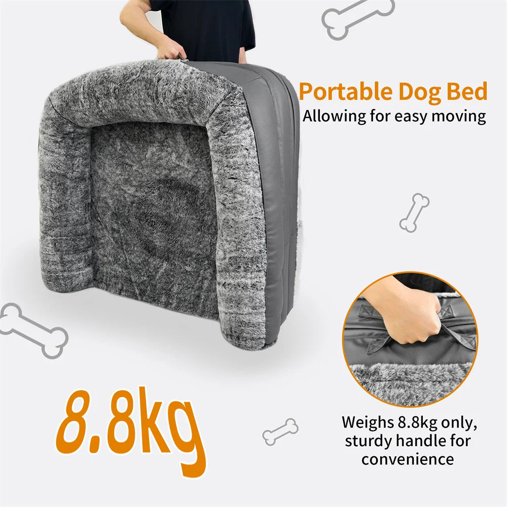 Hondenbed – Huisdierbed – Grote Hondenmand – Dierenkussen – Extra Groot 180x95 Cm – Zachte Pluche En PU-Leder