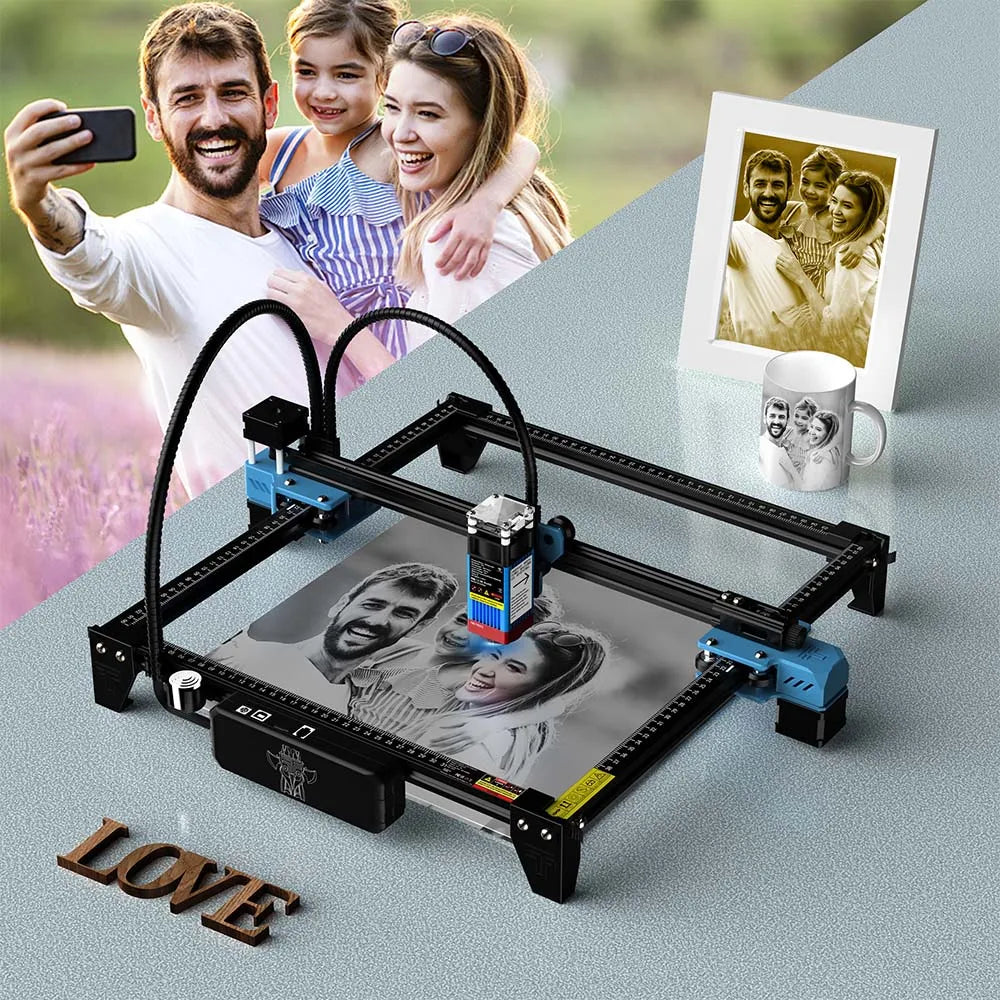 Laser Graveermachine – Lasersnijder – Laser Cutter – CNC Graveur – Laser Etser – 5,5 Watt Vermogen – Werkoppervlak 300x300 mm