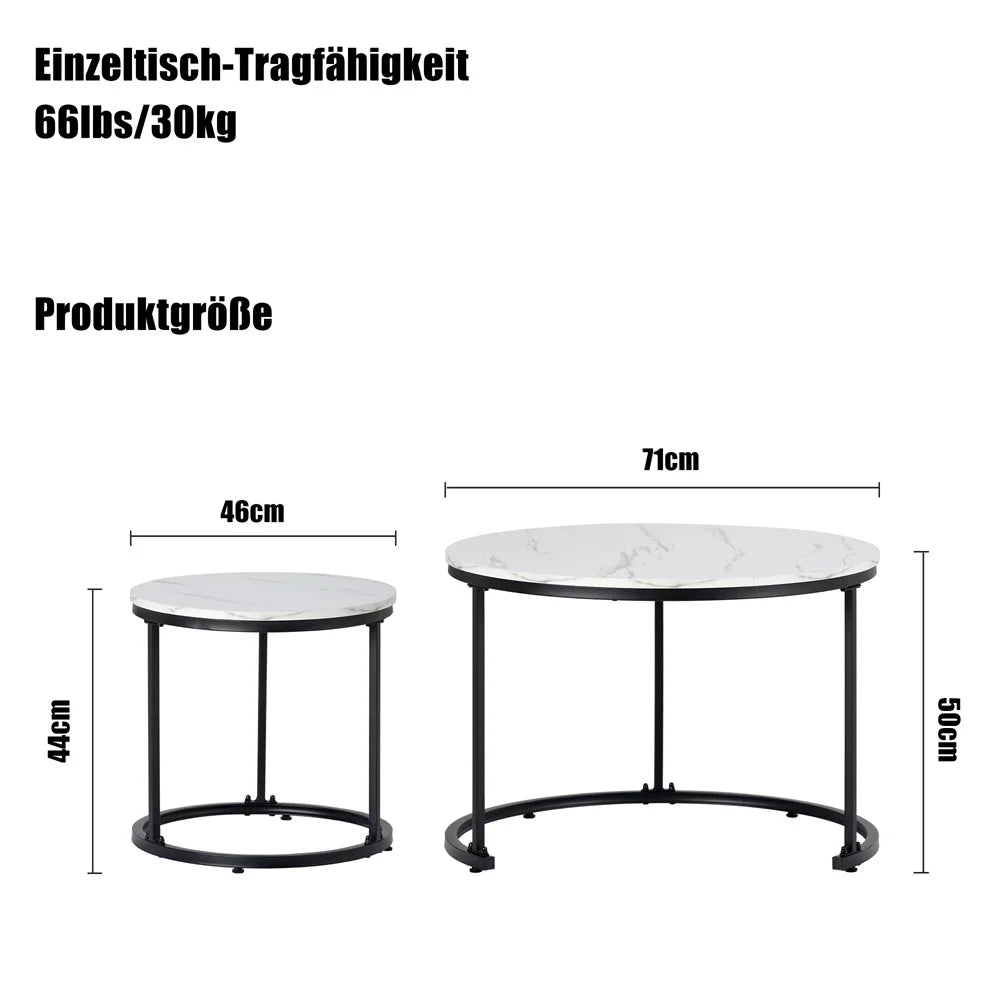 Koffietafel - Table - Coffe table - Living Room Table - Moderne minimalistische stijl - Combinatie salontafelset - Home Leisure Table - Eenvoudige hoge salontafel - Wit