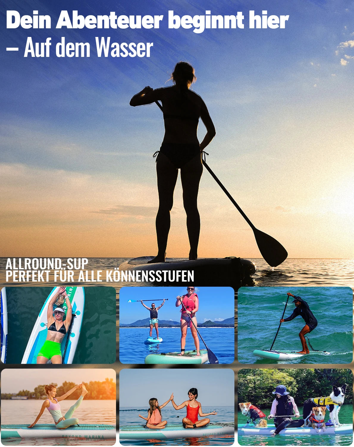 Opblaasbaar Paddleboard – SUP Board – Stand Up Paddle – Lichtgewicht Paddleboard – Draagvermogen 140 Kg – Anti-Slip Oppervlak - Mintkleur