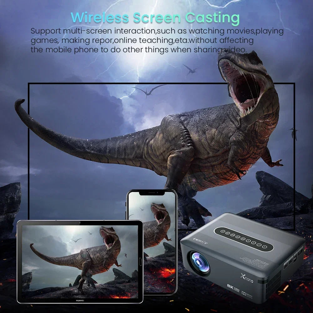 Full HD Android Projector – Beamer – Home Cinema – Multimedia Projector – LED Projector – 1080p Native Resolutie – Draadloze 2.4G/5G Wifi & Bluetooth 5.0