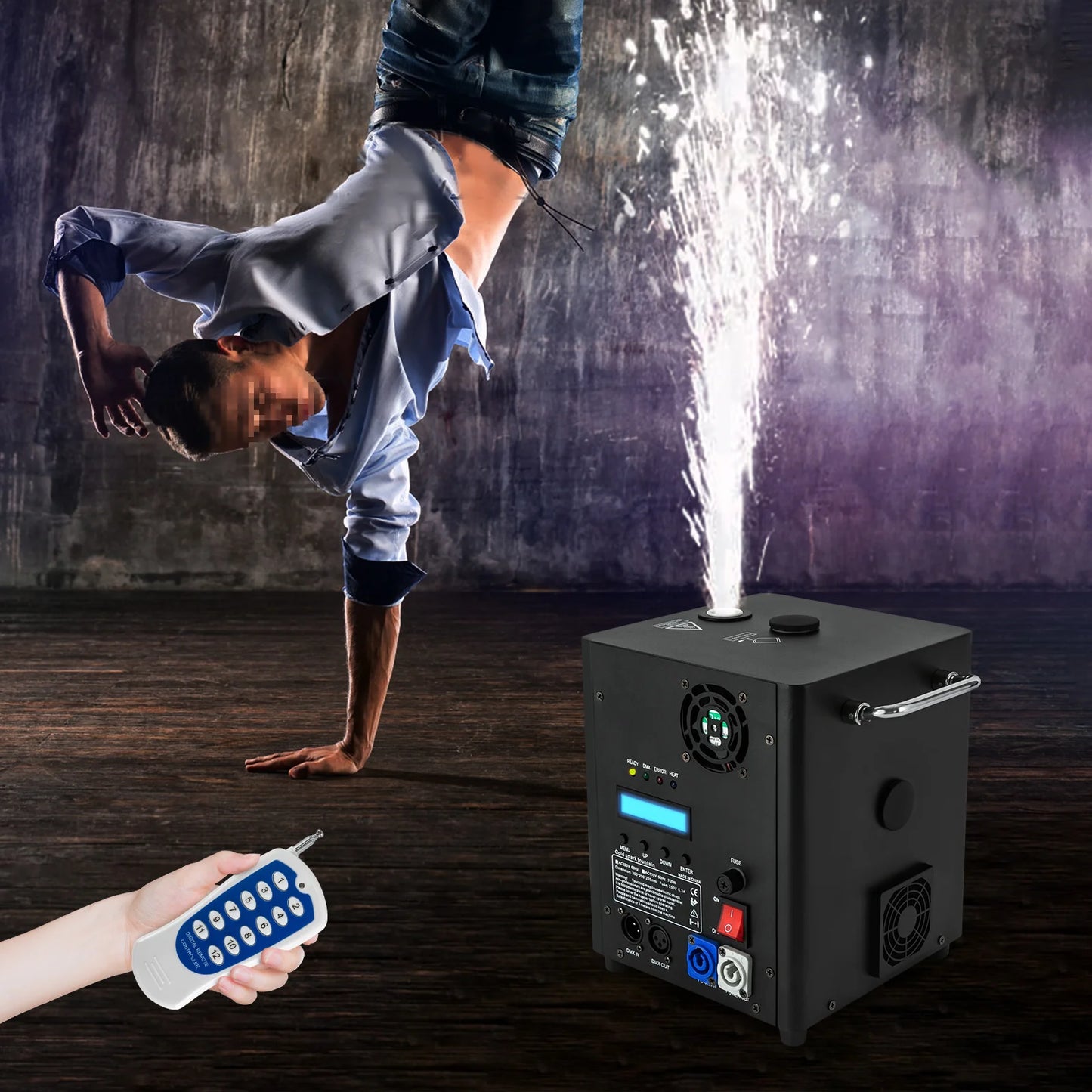 Sparkmachine – Vonkenmachine – Lichtmachine – Speciale Effect Machine – Feestmachine – Variabele Spronghoogte – DMX Besturing