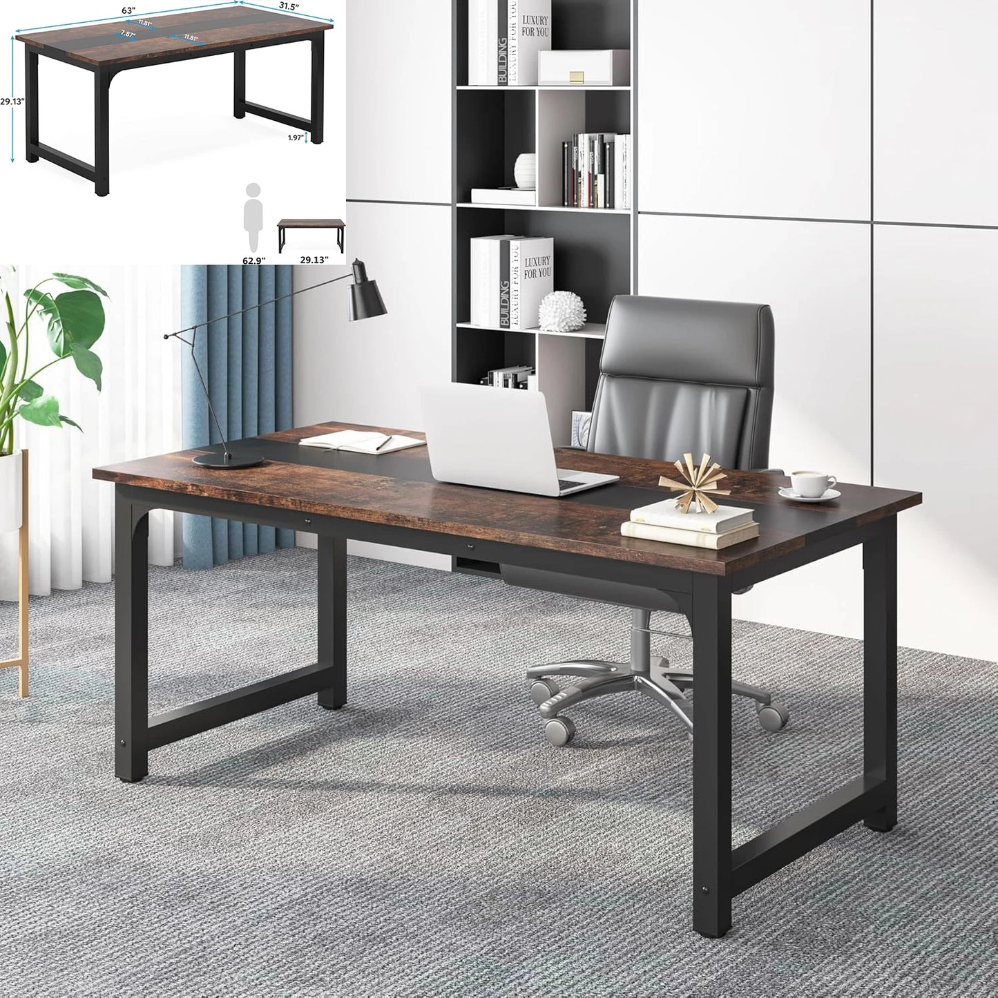 Bureau – Bureautafel – Werkplek – Computertafel – Schrijftafel – Groot Werkblad 160x70 cm – Stevig en Modern Design