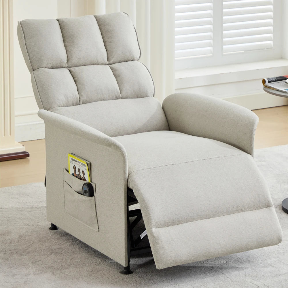 Elektrische Relaxfauteuil – Relaxstoel – Motorfauteuil – Elektrische Stoel – Loungefauteuil – Ademend Technisch Stof – Afstandsbediening Met Verstelbare Standen