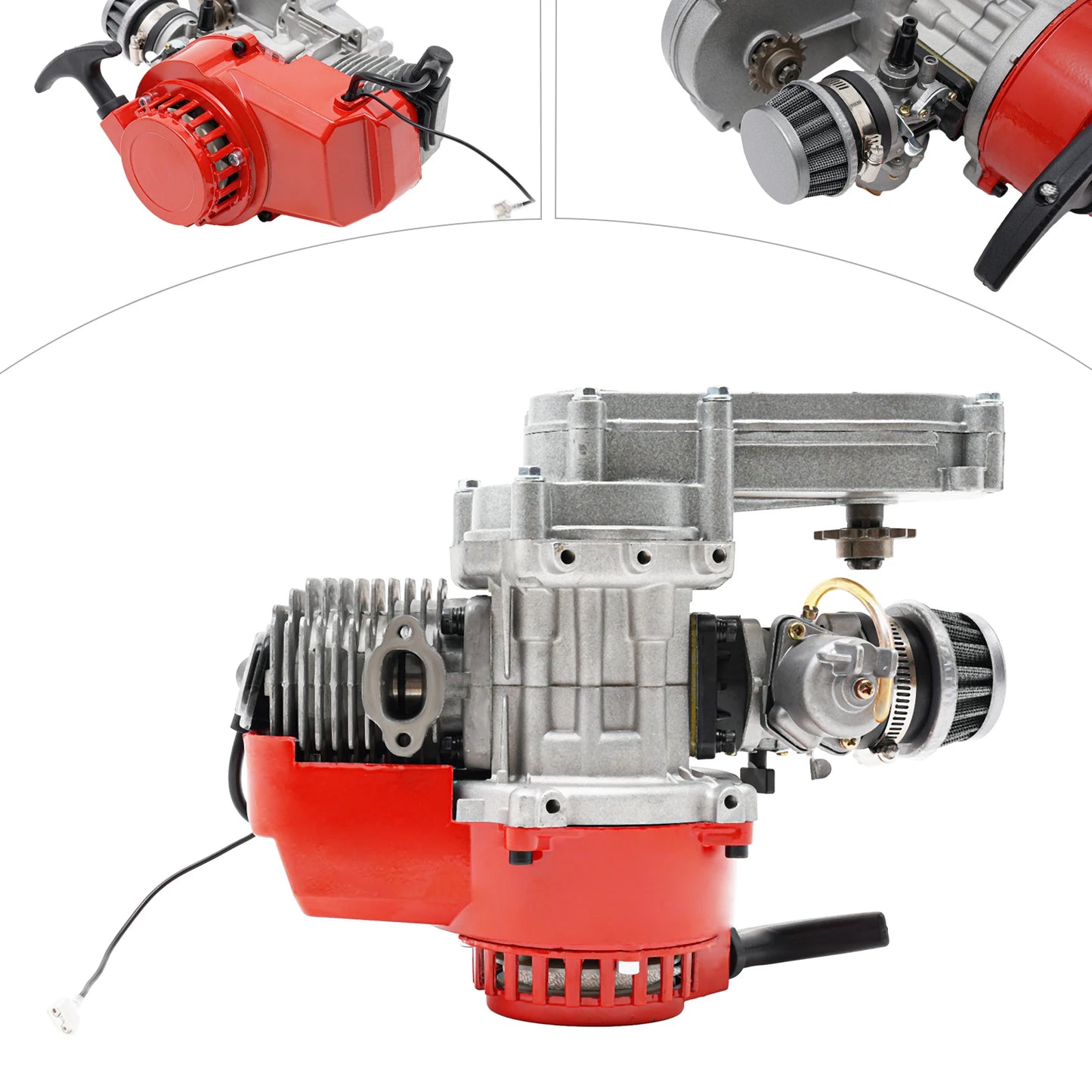 Luchtfilter - 2-Takt Motor met Trekstarter - 49CC - Geschikt voor Pocketbike, Mini Dirtbike en ATV