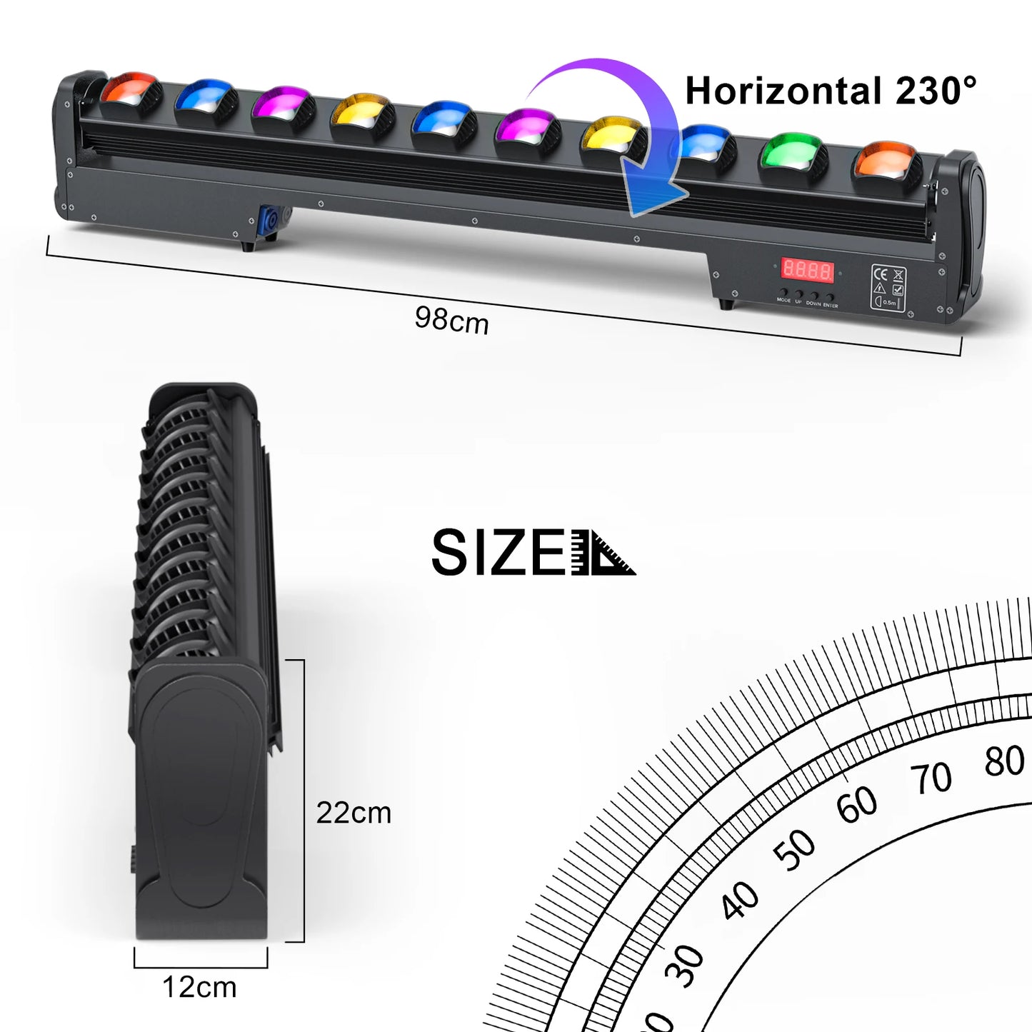 Led Muurverlichting – Led Wandlamp – Wall Washer – Rgbw Verlichting – Stage Light – 250W Vermogen – Swingende Beam Met Smalle 2° Lens - QUORE