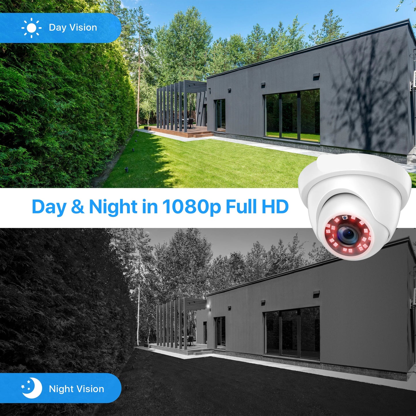 8-kanaals Beveiligingsset – Camera Set – Camerabewaking – CCTV Systeem – Video Surveillance – 4 HD Camera’s Weerbestendig – Nachtzicht 24 Meter