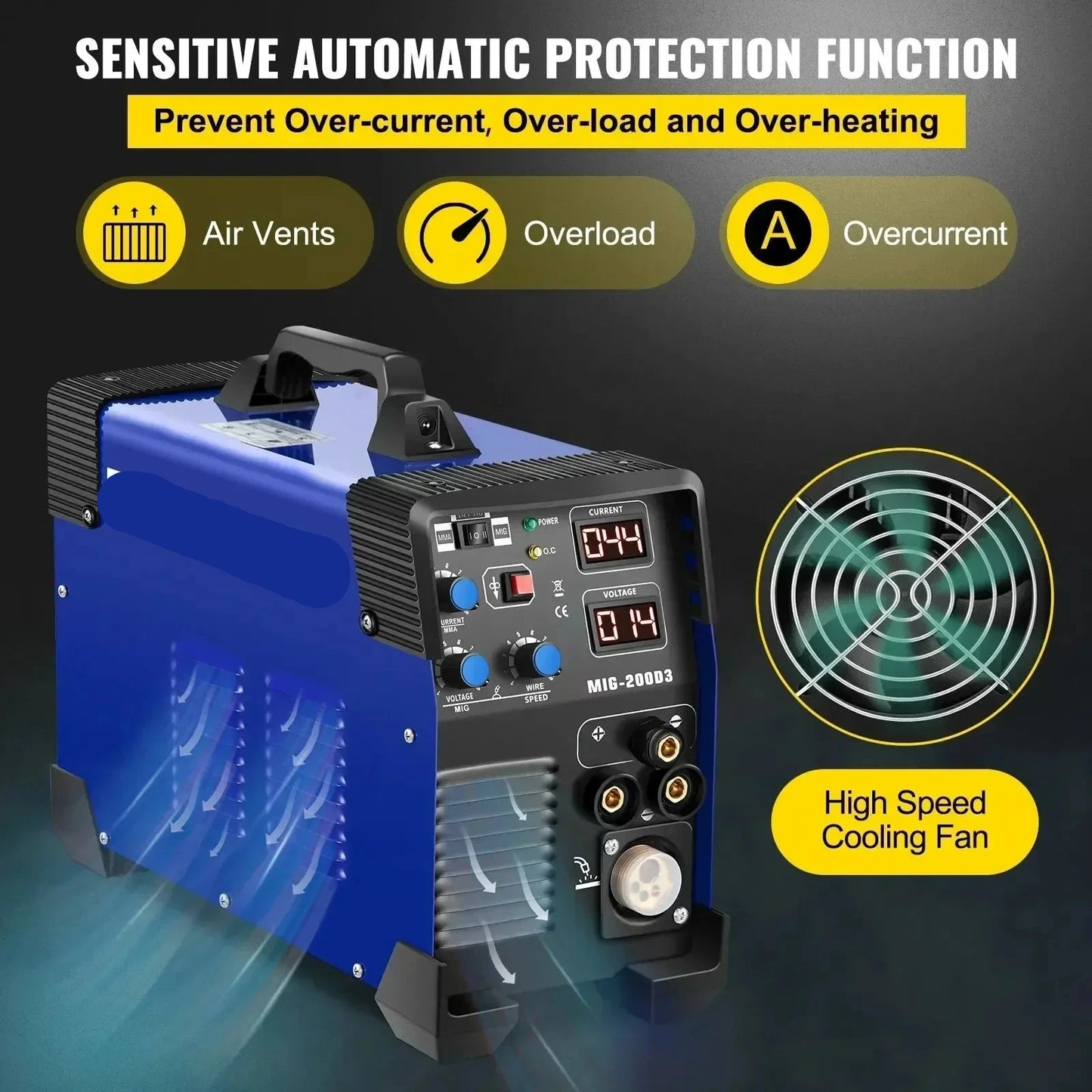 Inverter Lasapparaat - Lasmachine - Lasapparaat - 3-in-1 - 220V - MIG 160A - MMA TIG - Draagbare Laskoffer - IGBT Technologie - Staal en RVS - Fluxdraad Geschikt