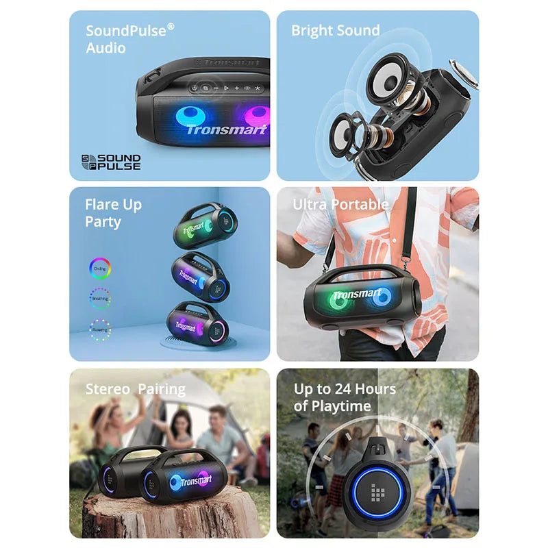 Tronsmart - Bang SE - Speaker - Speaker cables - Bookshelf Speaker - Speakers for PC - BT 5.3 - 60W - 24-hour playtime - 20dB - IPX6 - Black