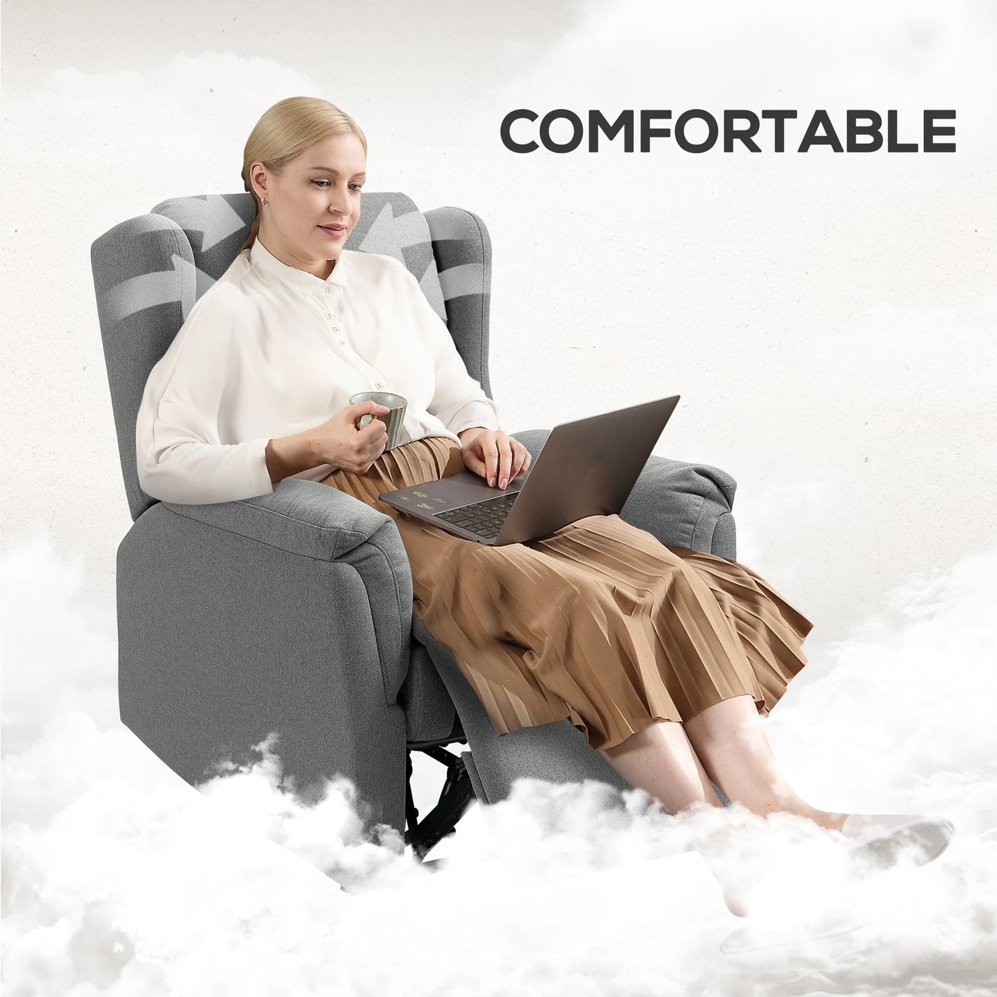 Relaxfauteuil – Relaxstoel – Zitzak – Fauteuil – Verstelbare Rugleuning Tot 160° – Voetensteun Bedienbaar Met Hiel