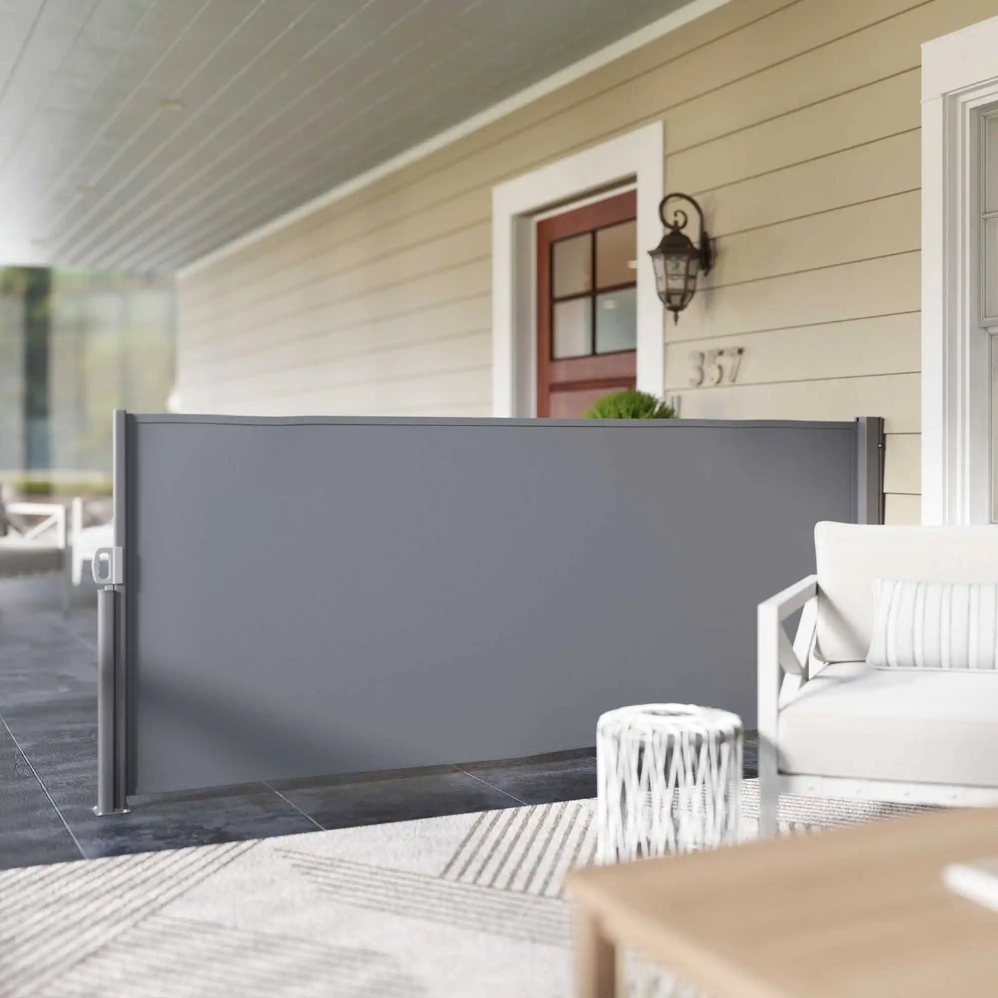 Uitschuifbaar Zijscherm – Balkon Scherm – Windscherm – Privacy Scherm – Waterafstotend Polyester – Aluminium Frame