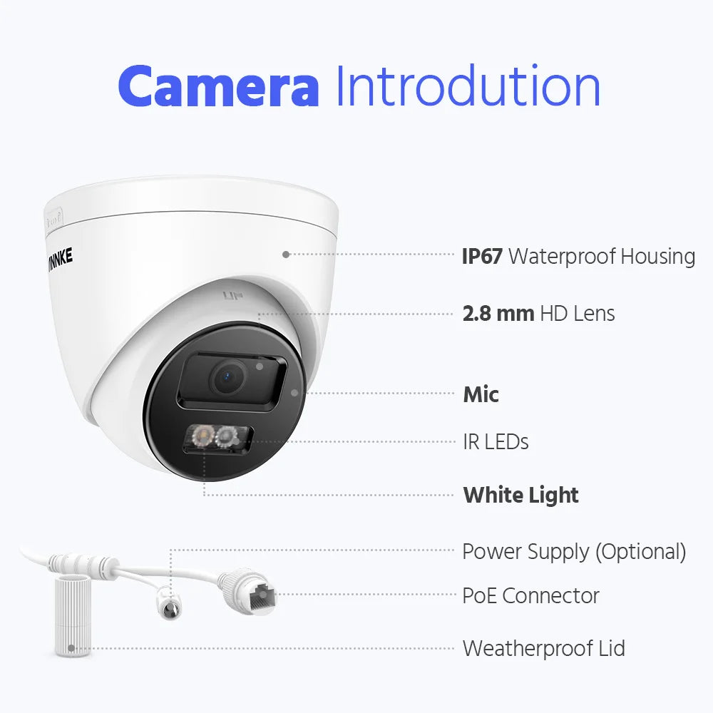Beveiligingsset 8-kanaals – Camerasysteem – Surveillance Set – Bewakingscamera – NVR Beveiliging – 6MP Resolutie – 1TB HDD PoE Opname