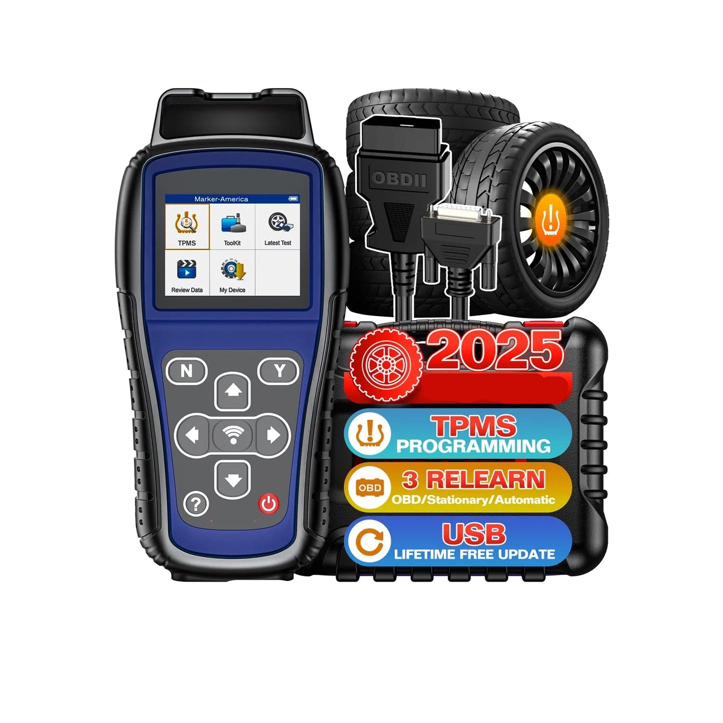 TPMS-Programmeer Tool – Bandenspanning Tester – TPMS Resetter – Sensor Activator – Diagnose Apparaat – Draadloos – Oplaadbare Accu