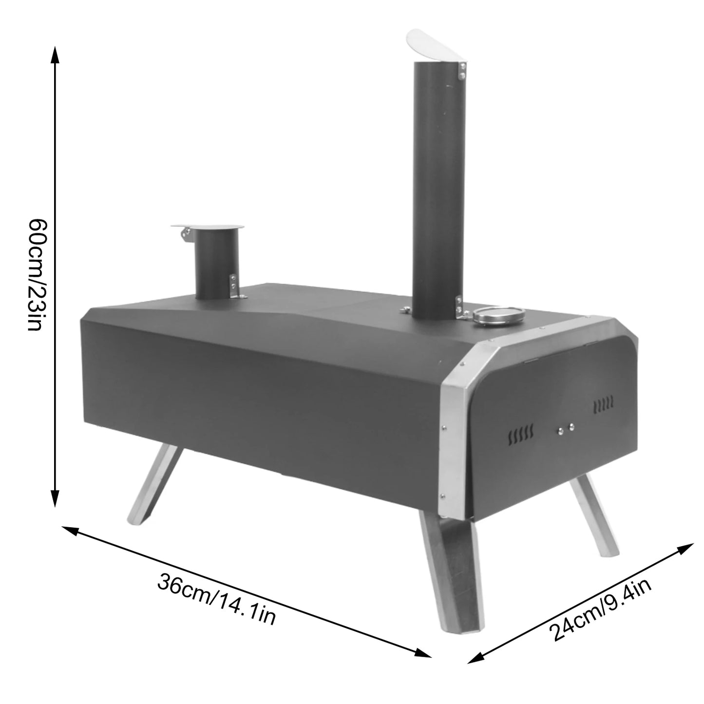 Houtgestookte Pizzaoven – Draagbare Pizza Oven – Pelletoven – Buitenoven – RVS Met Hoogwaardige Isolatie – Tot 400°C
