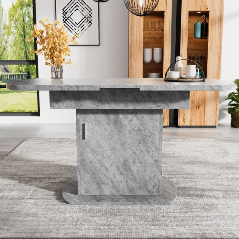 Uittrekbare Eettafel – Uitschuifbare Tafel – Flexibele Tafel – Ruimtebesparende Eettafel – Robuust Metalen Frame – Snelle Montage - 130 x 70 x 75 cm - Grijs