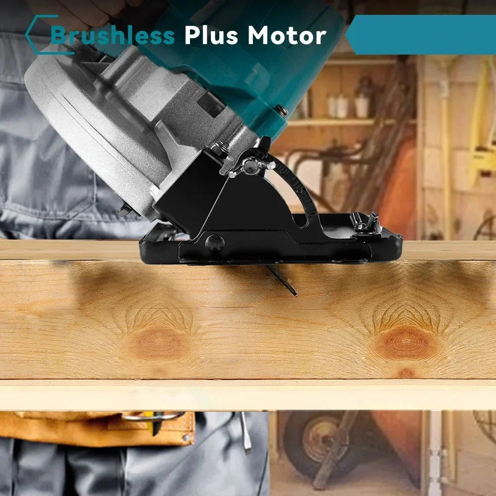 Accu Cirkelzaag - Snoerloze - Cirkelzaagmachine - Handcirkelzaag - 7inch - 150mm - 18V - Instelbare Zaaghoek - 10800RPM - voor Houtbewerking - 1 Accu