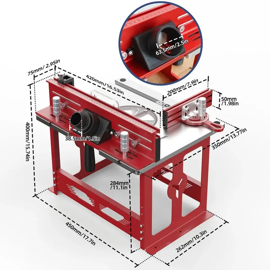 Routertafel – Freestafel – Houtbewerkingsbank – Werkbank – Routerwerkbank – Aluminium Werkblad – Verstelbare Stofkap