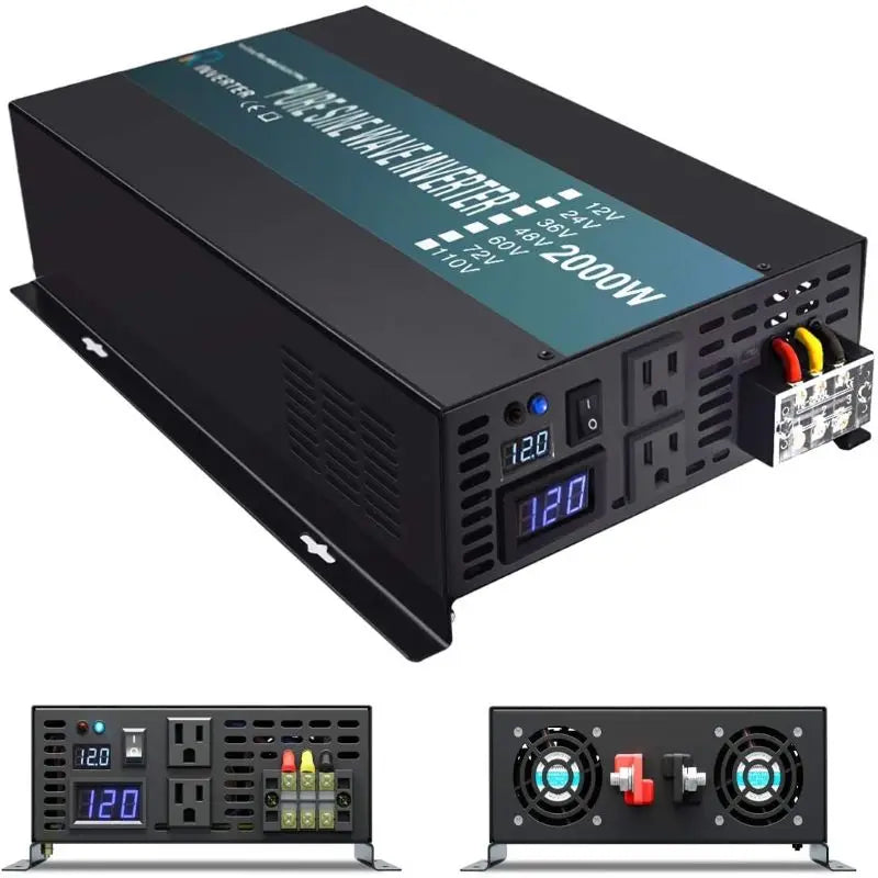 Omvormer – Spanningsomvormer – 12V Naar 230V – Stroomomzetter – Sinusgolf – Krachtige Koeling – Betrouwbare Bescherming - QUORE