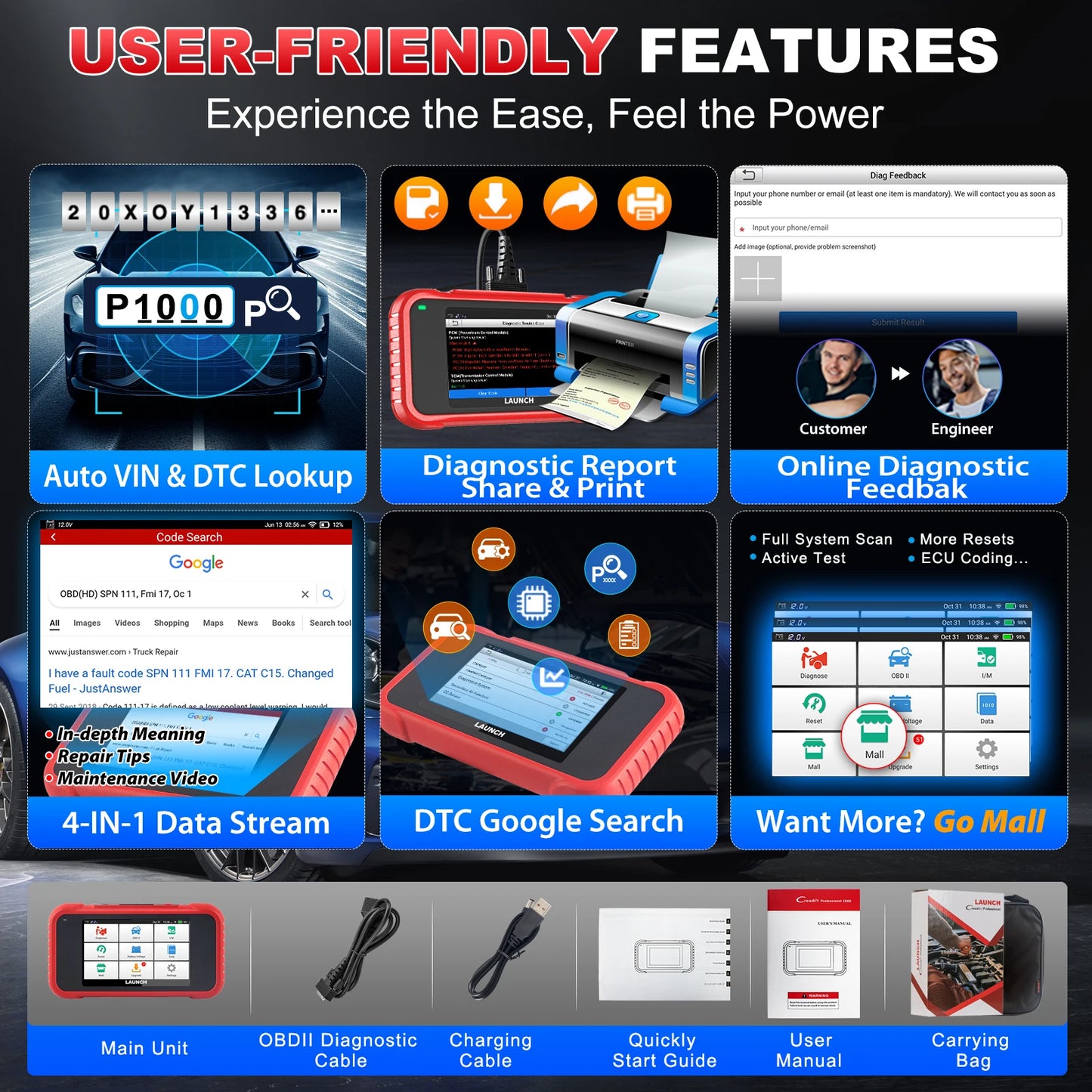 OBD2 Scanner – Auto Diagnose – Foutcode Lezer – Resetfunctie – Touchscreen – 5-Inch Display – Wi-Fi Verbinding