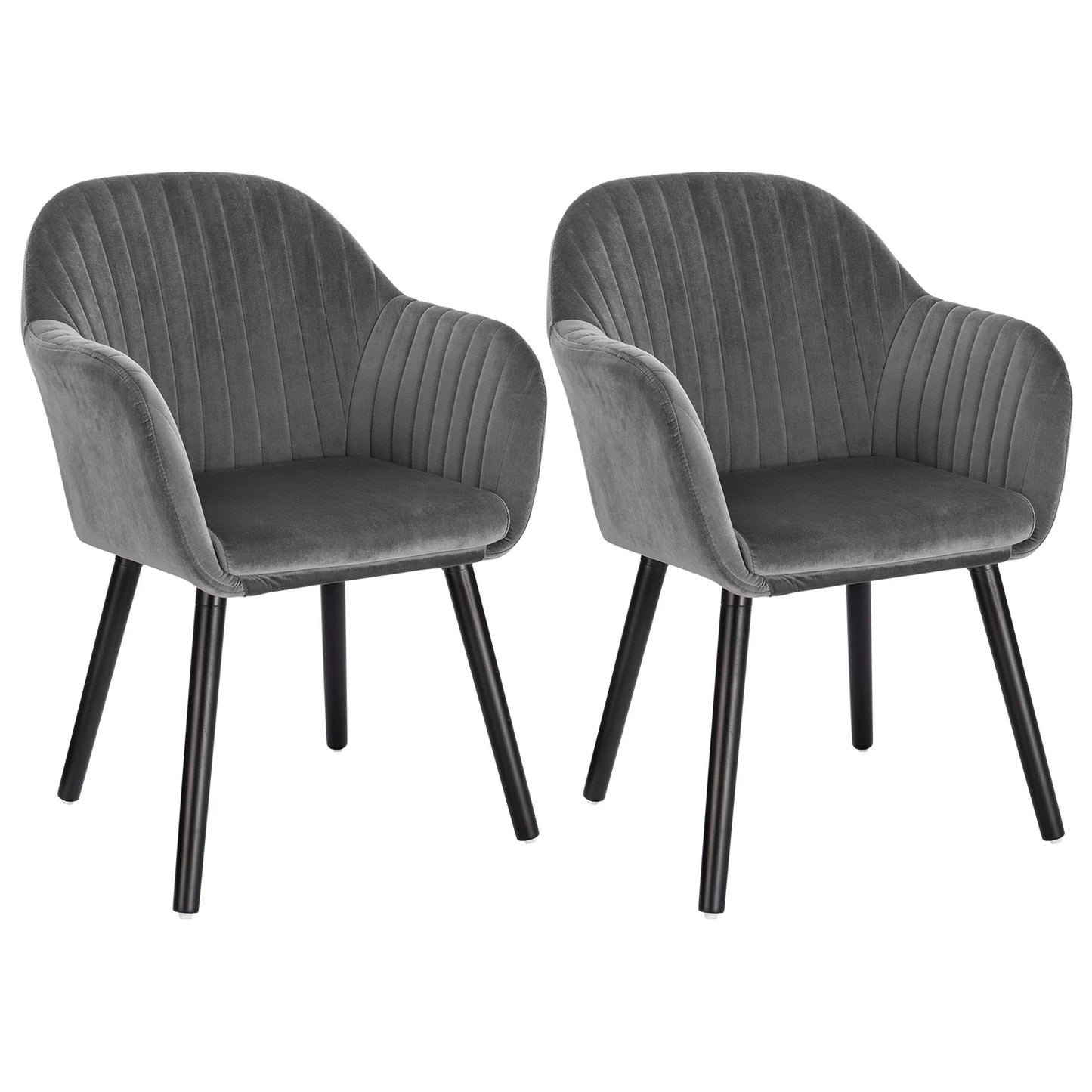 Eetkamerstoel – Stoel – Dinestoel – Werkstoel – Velvet Bekleding – Ergonomische Rugleuning – Houten Poten